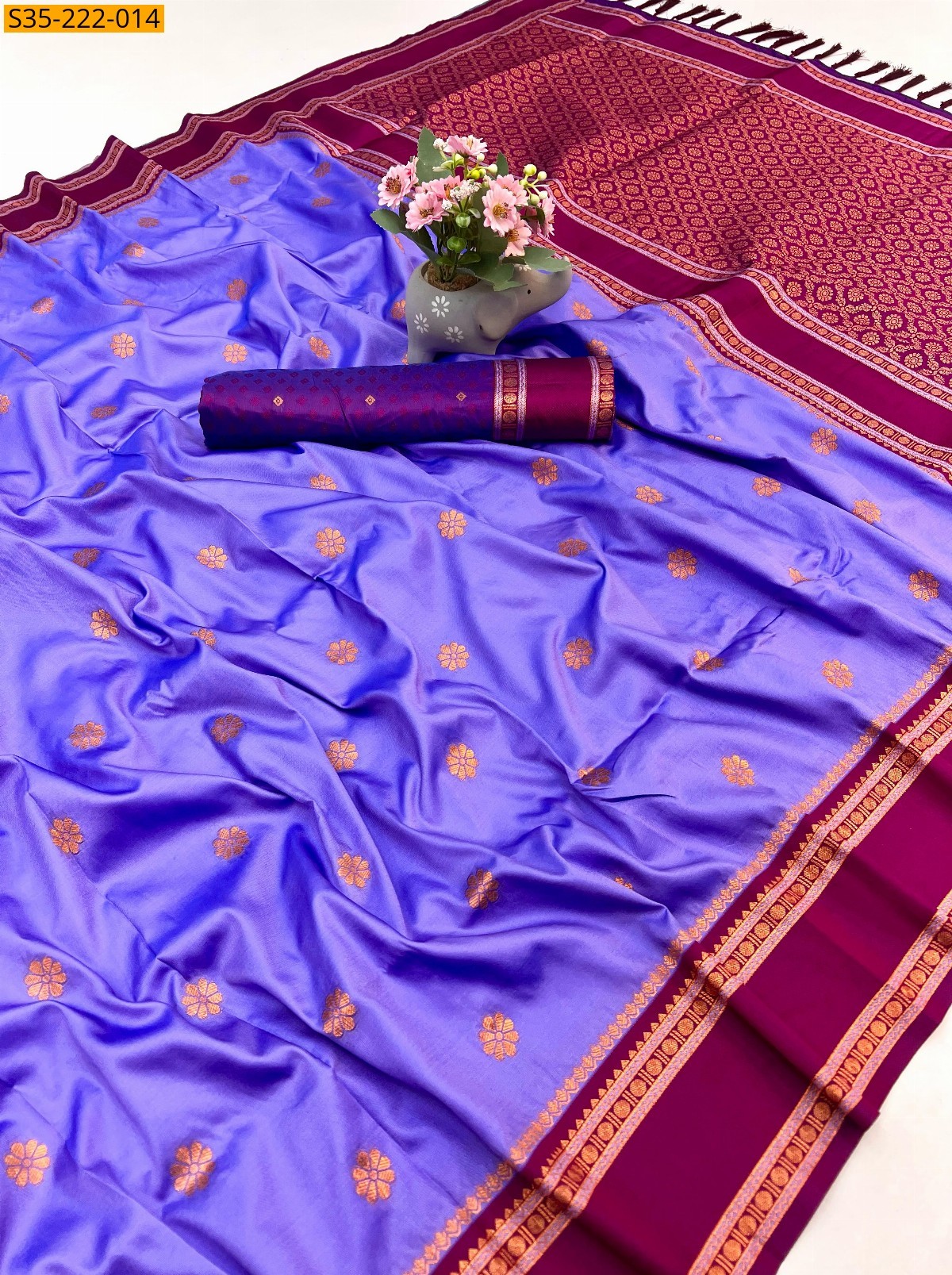 Puple Fancy Soft silk dual tone sarees 