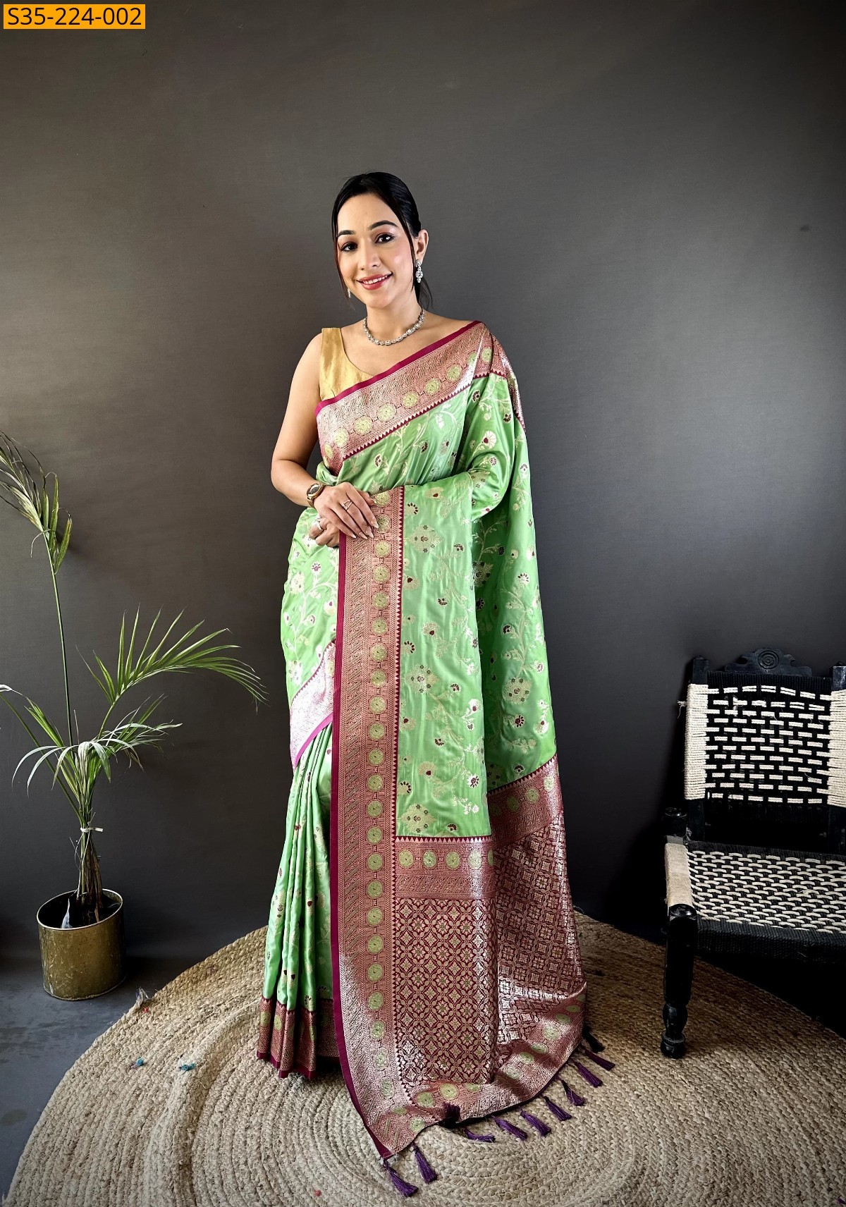 Pista Green Soft Silk Sarees 