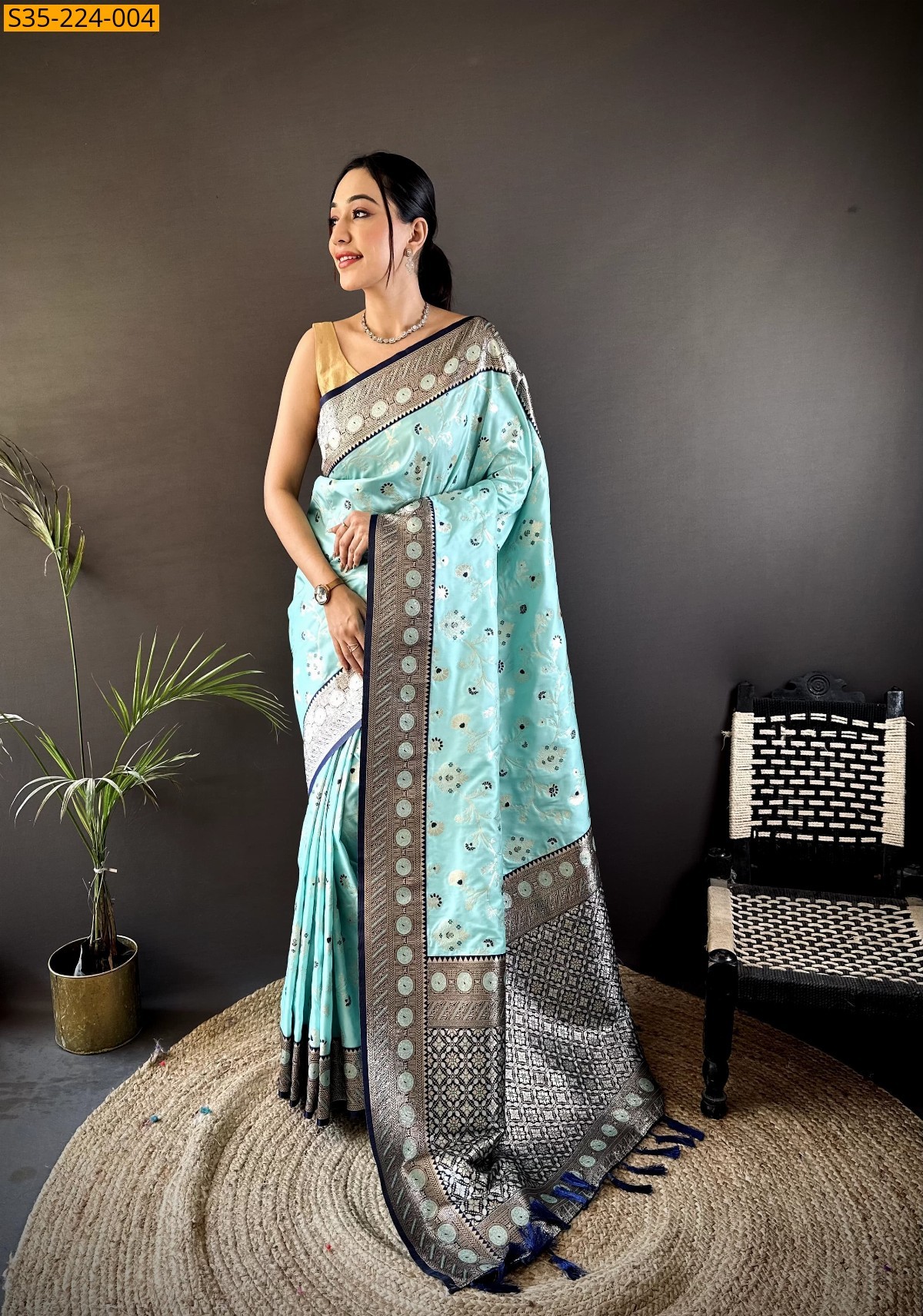 Sky Blue Soft Silk Sarees 