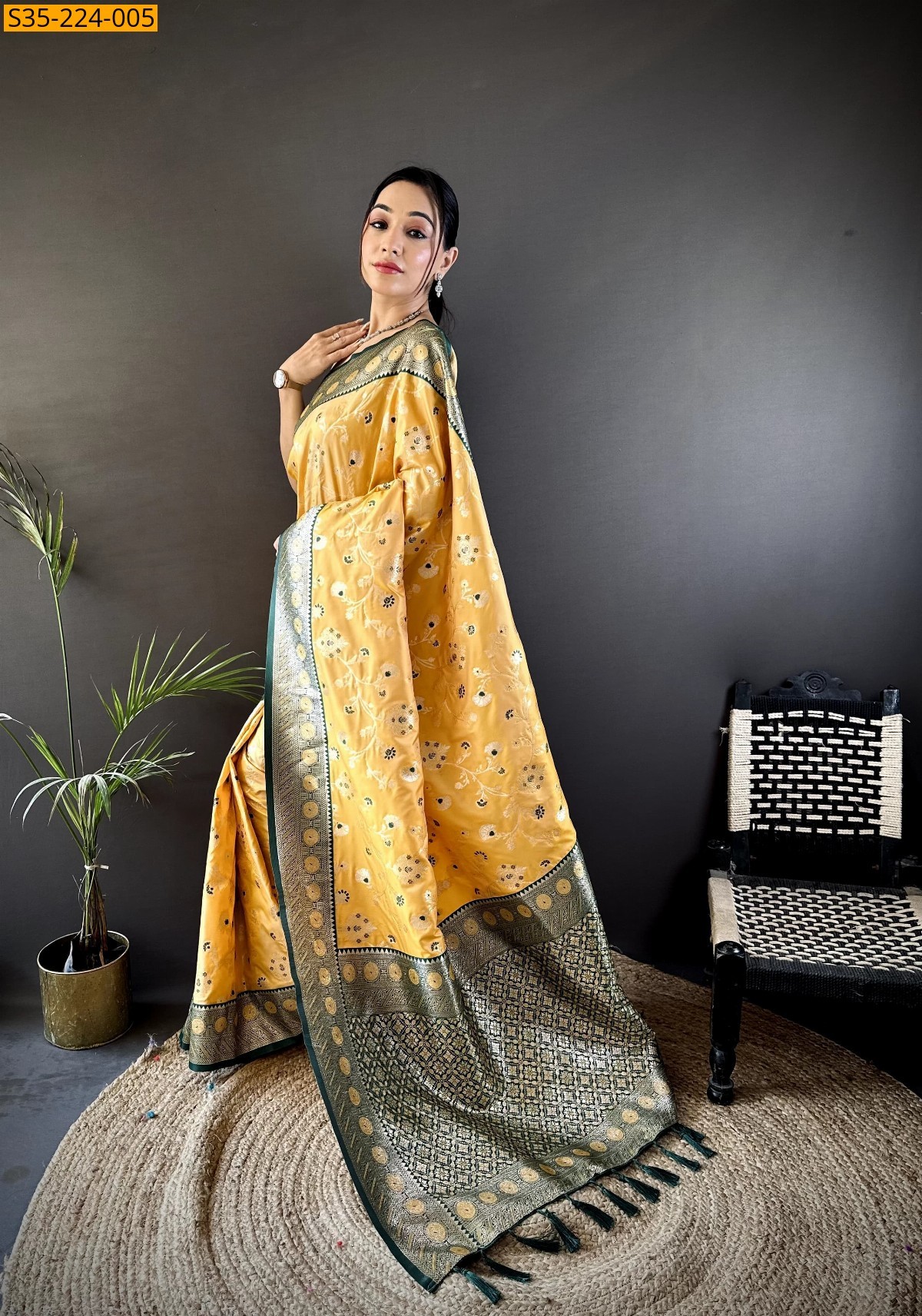 Yellow Soft Silk Sarees 