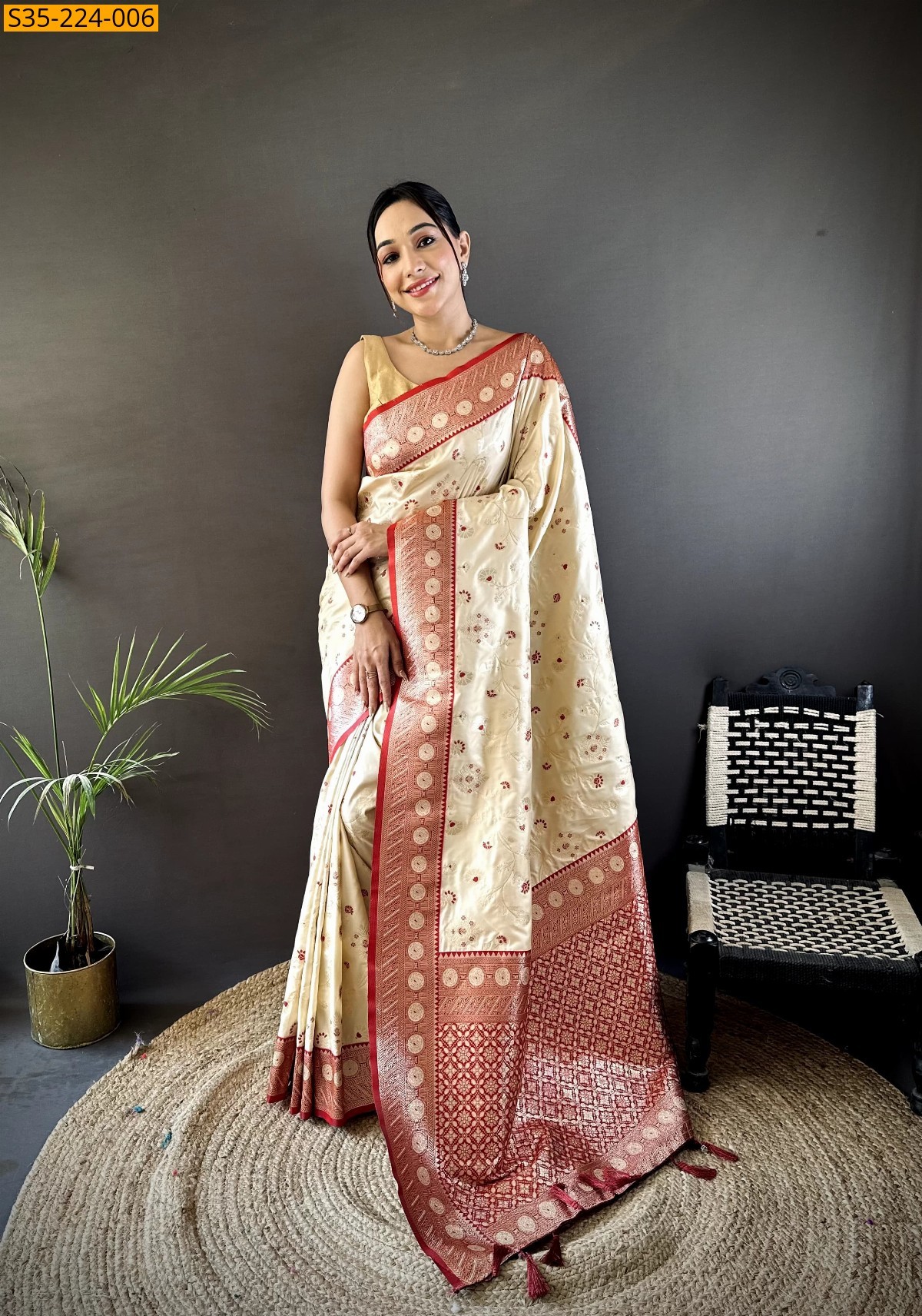 Half White Soft Silk Sarees 
