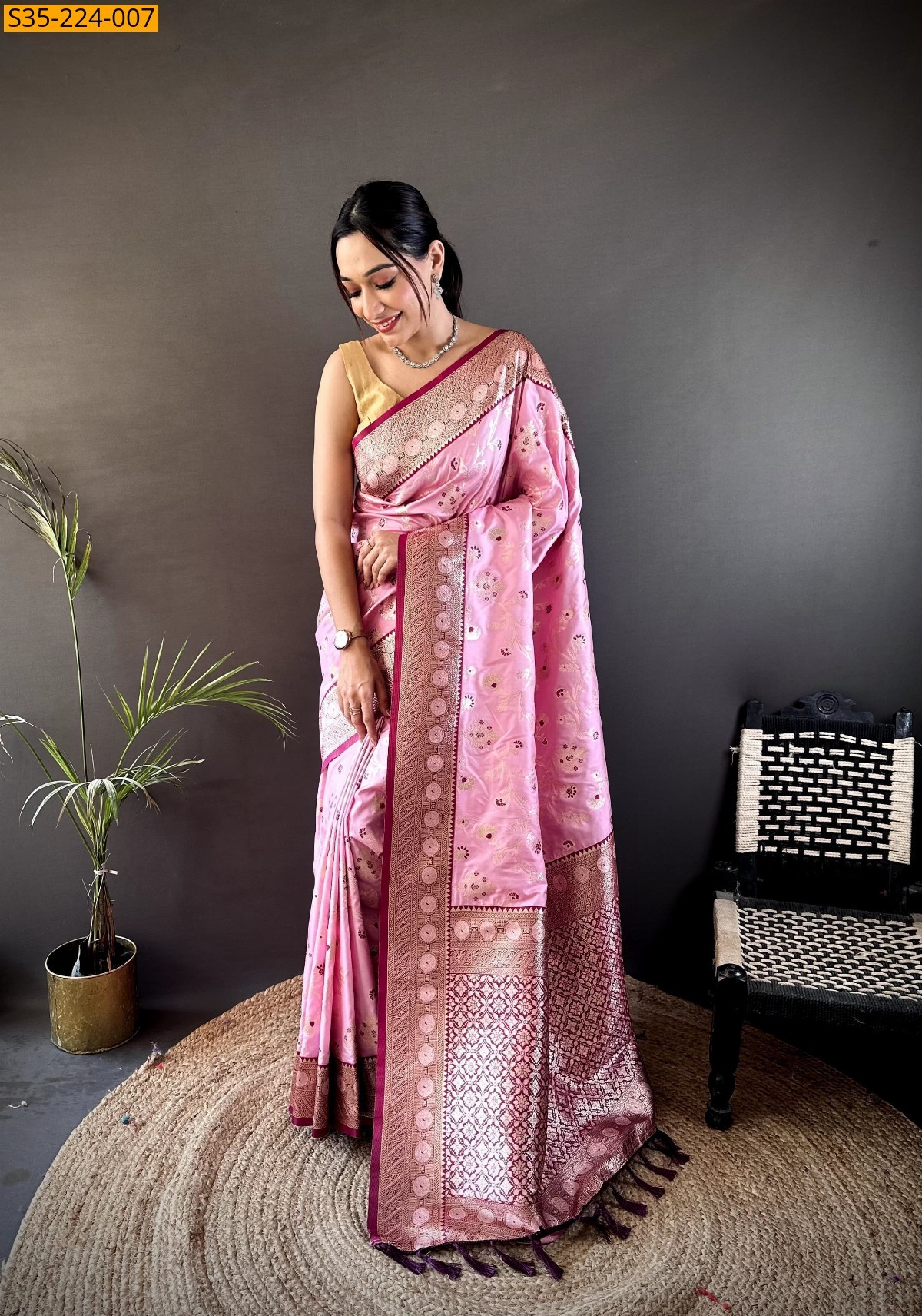Baby Pink Soft Silk Sarees 
