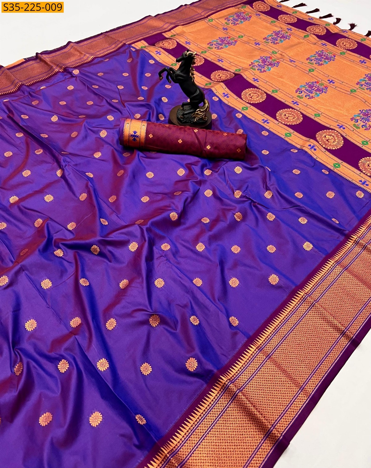 Violet Pure soft silk two tone saree