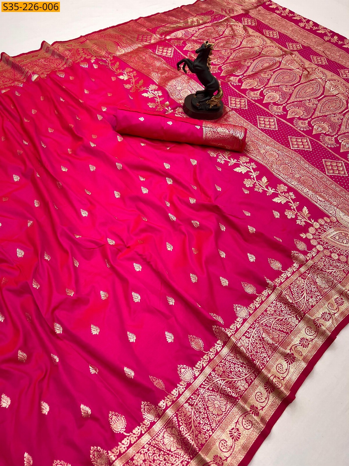 Pink Soft silk zari weved banarasi sarees