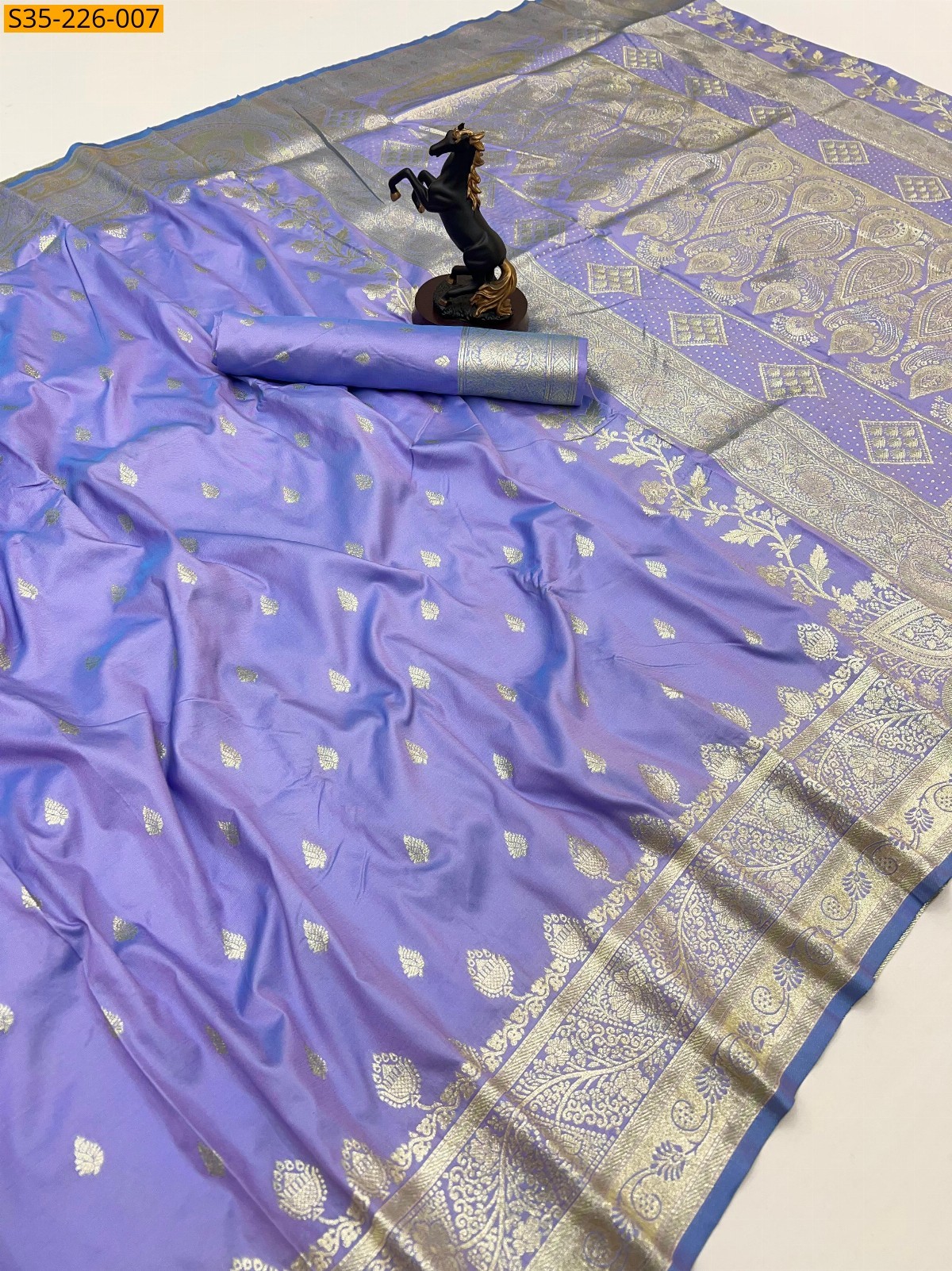 Lavender Soft silk zari weved banarasi sarees