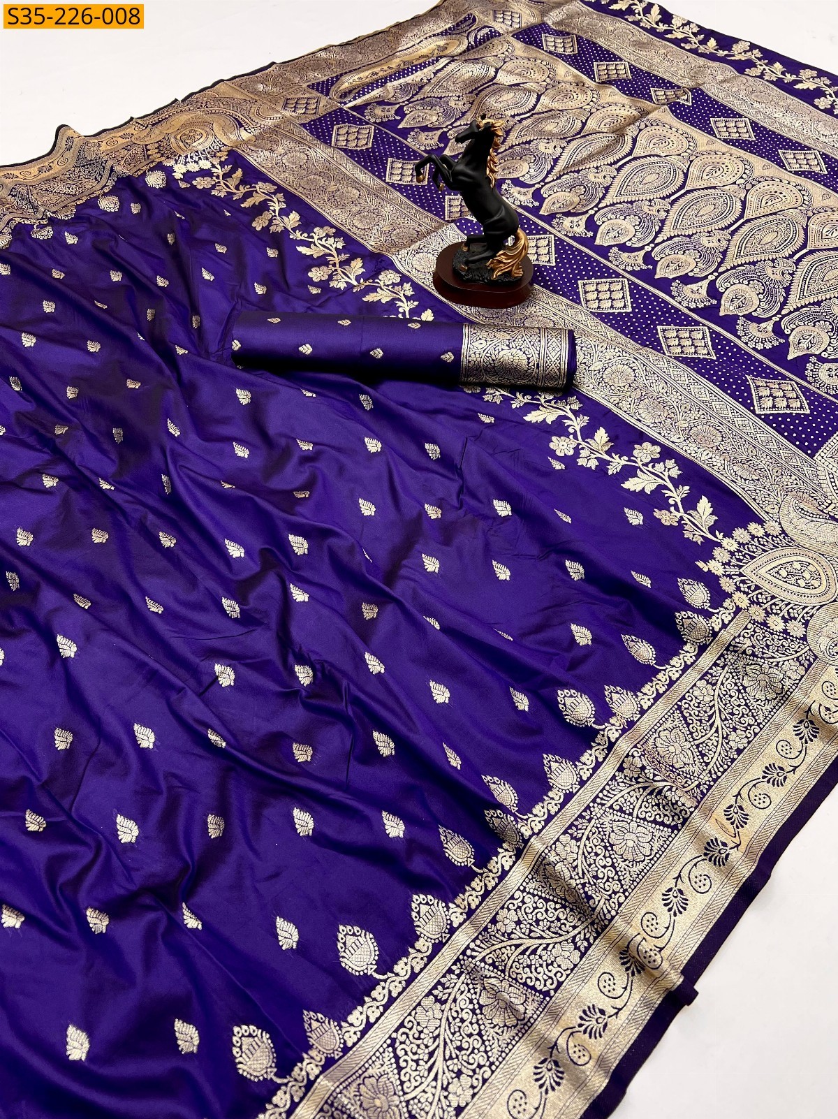 Violet Soft silk zari weved banarasi sarees
