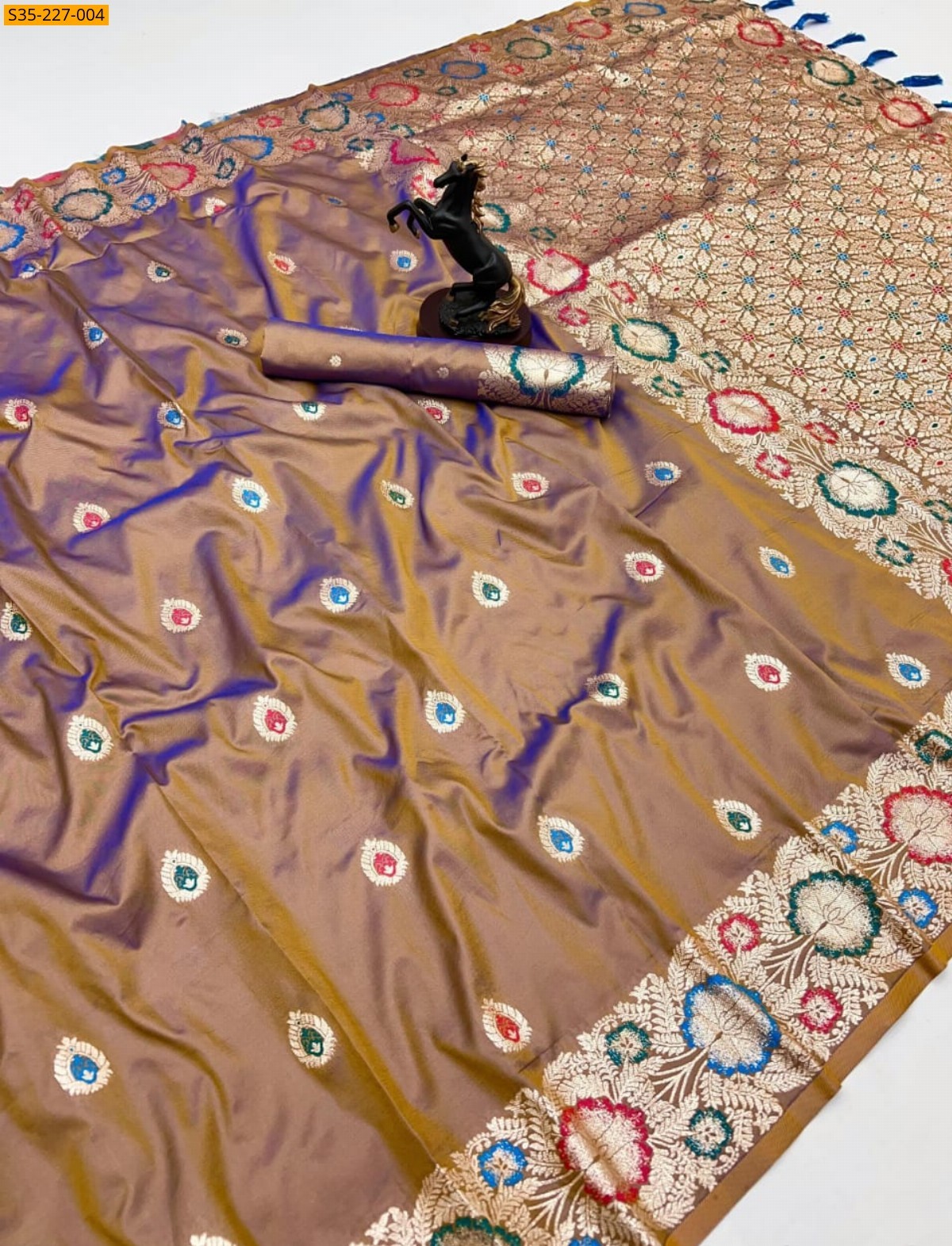 Brown Pure soft silk paithani saree 
