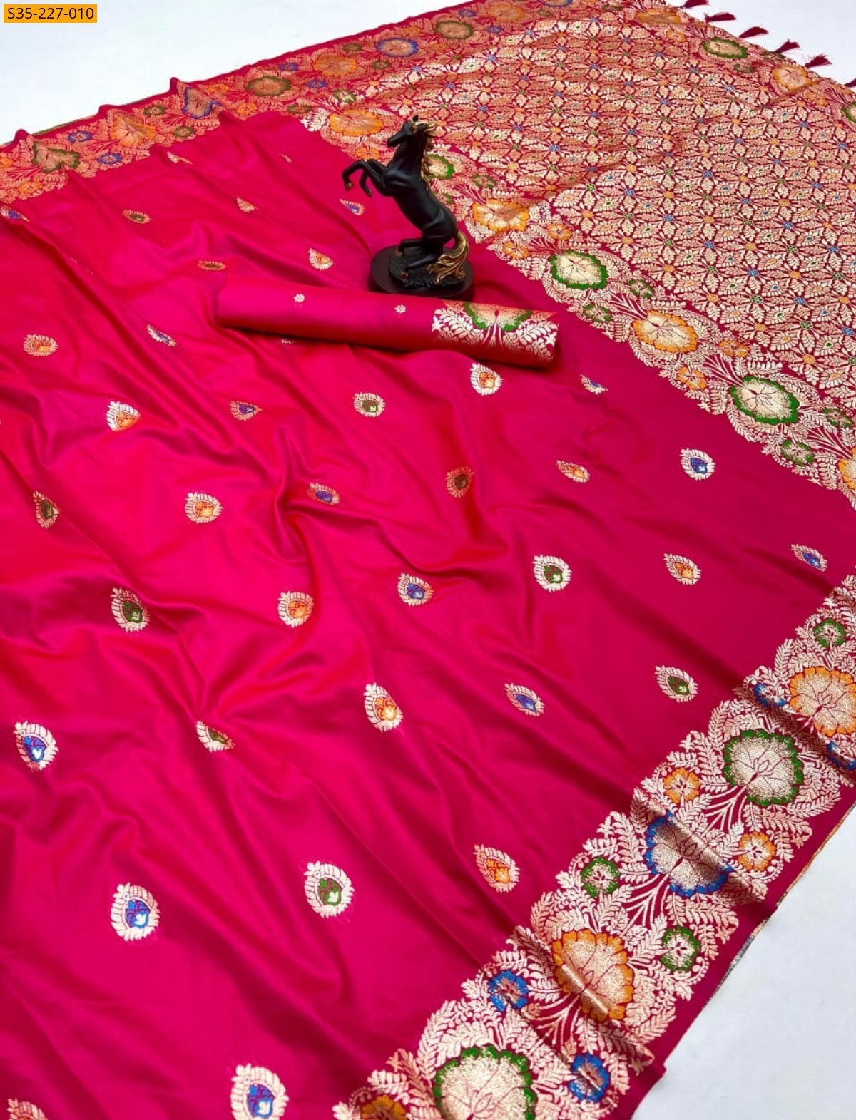 Peach Pure soft silk paithani saree 