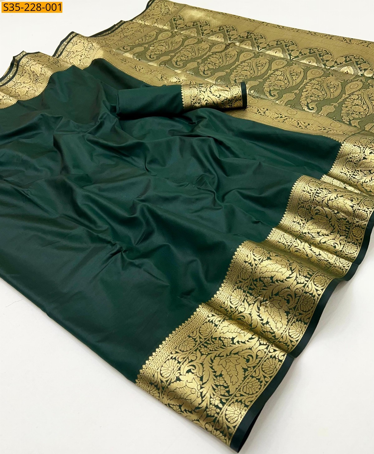 Green Banarasi fancy silk sarees