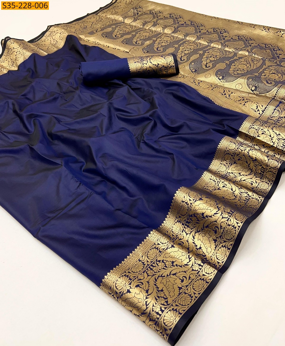 Navy Blue Banarasi fancy silk sarees