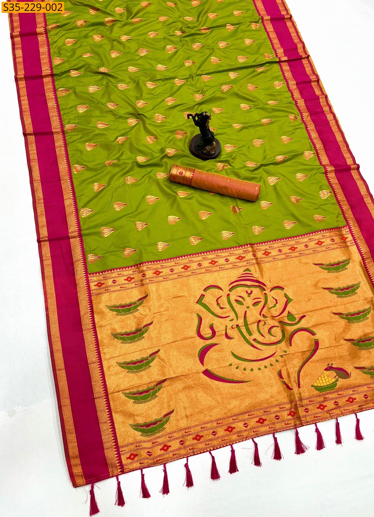 Light Green Kanjivaram fancy Soft silk sarees