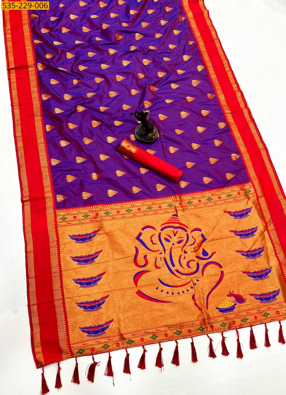 Violet Kanjivaram fancy Soft silk sarees