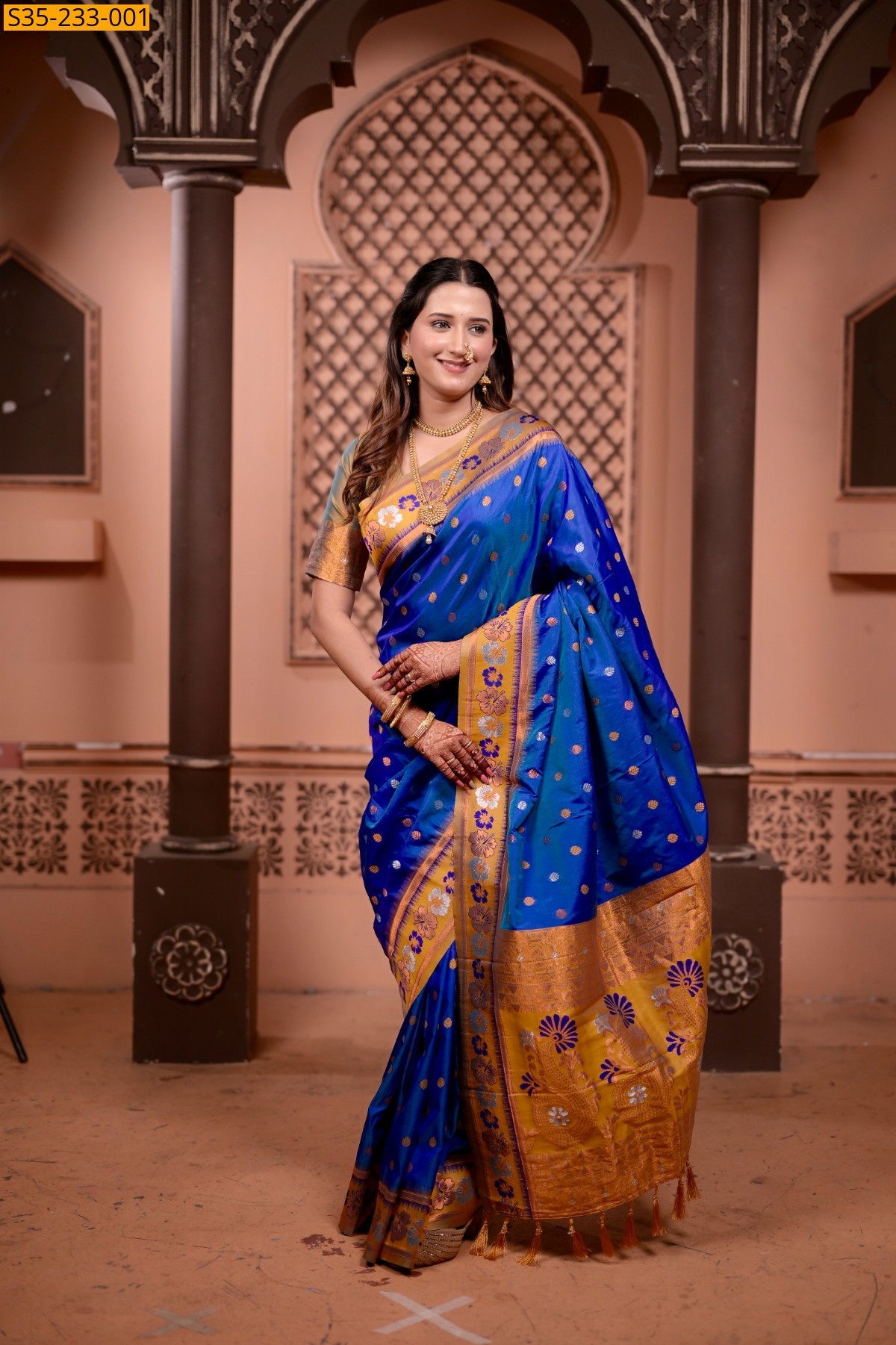Royal Blue Banarasi fancy silk sarees