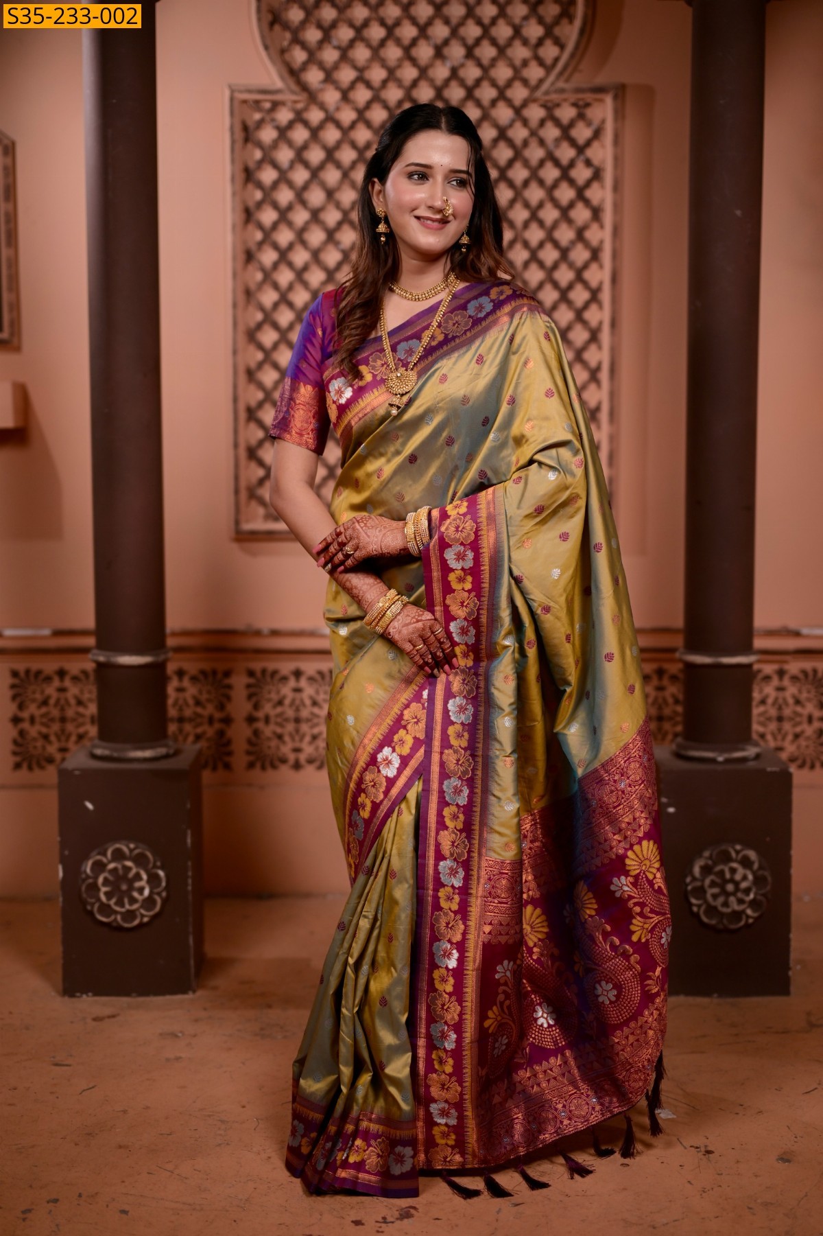 Green Banarasi fancy silk sarees