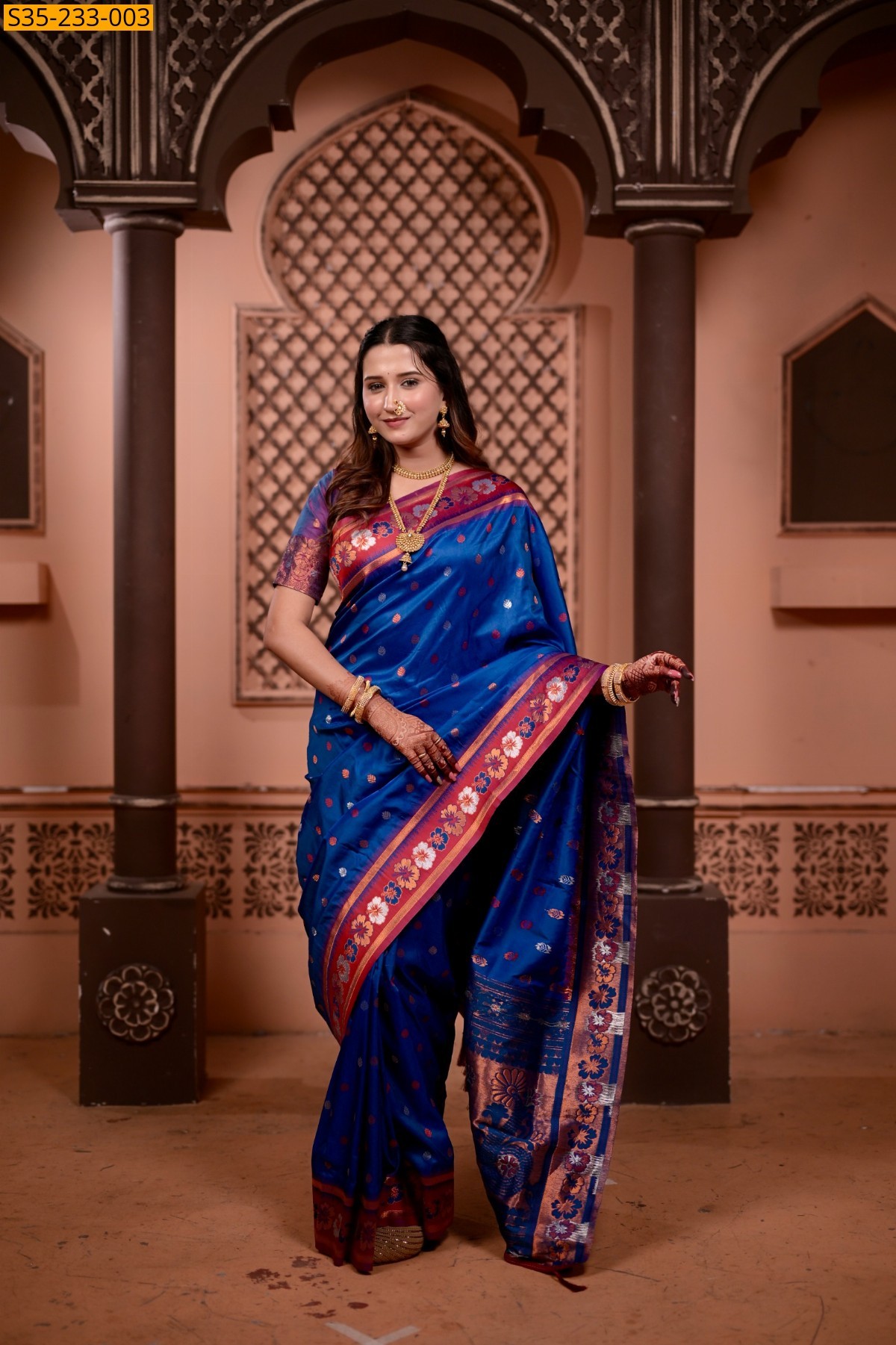 Royal Blue Banarasi fancy silk sarees