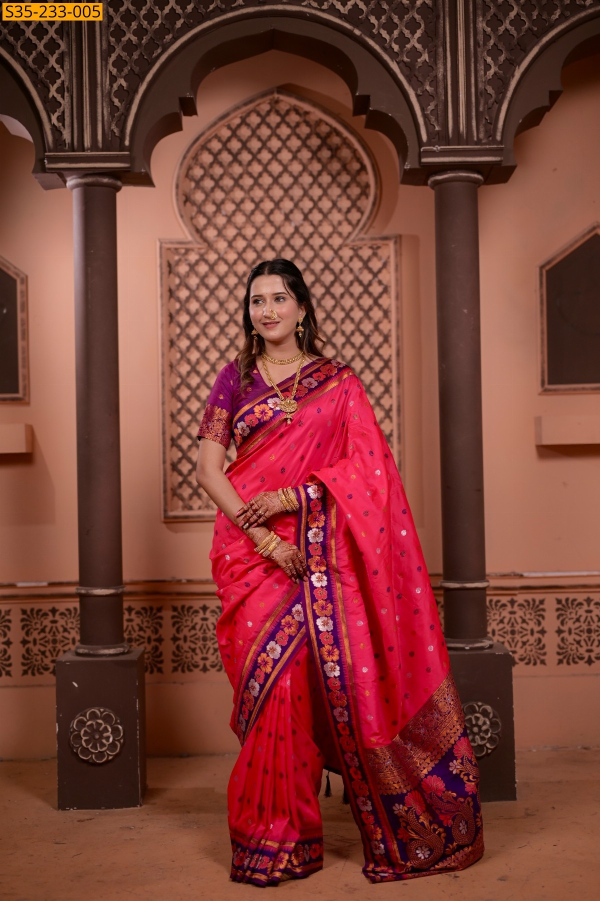 Pink Banarasi fancy silk sarees