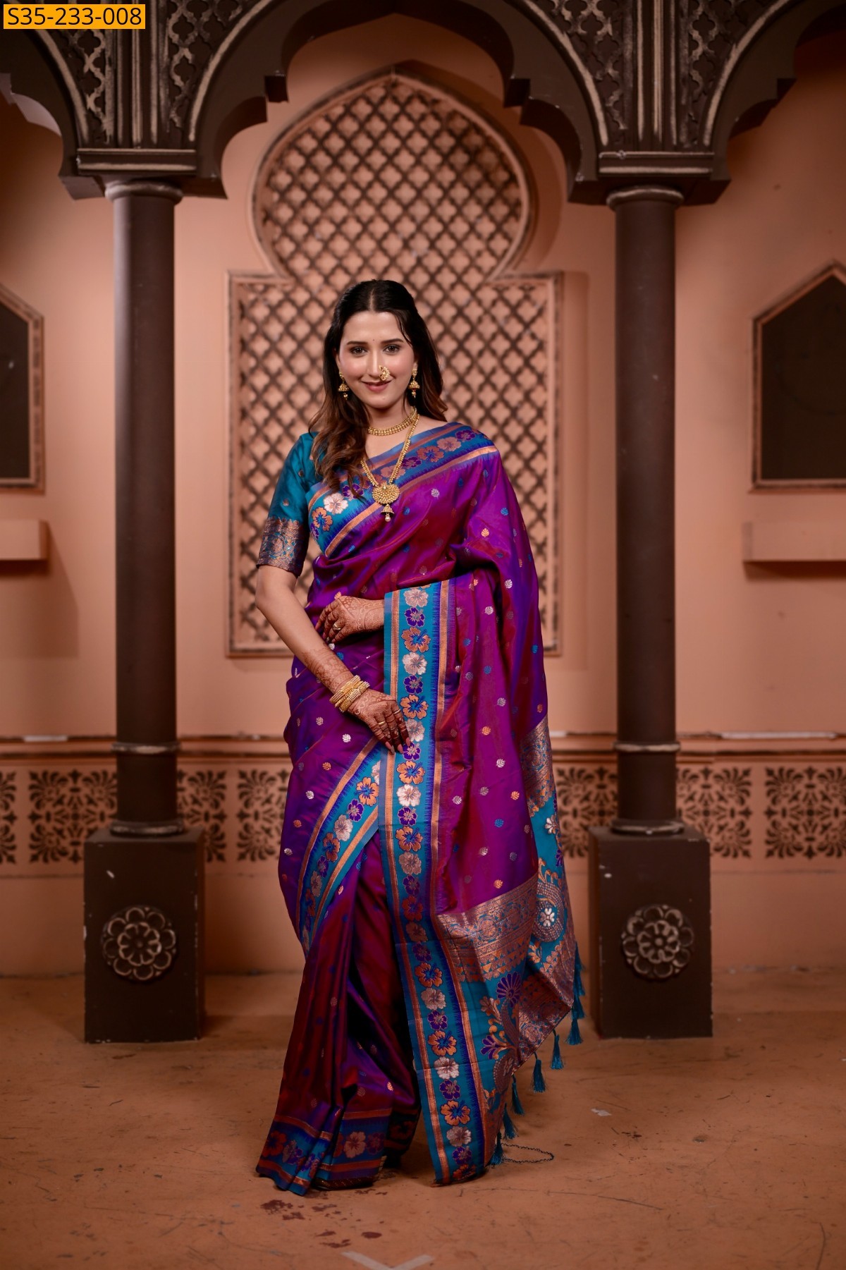 Magenta Banarasi fancy silk sarees