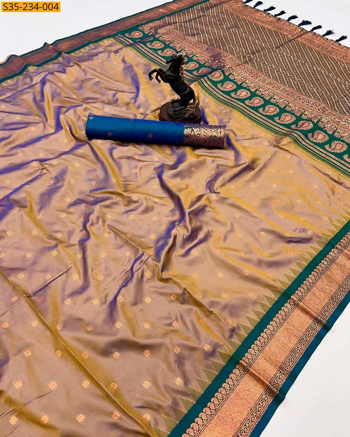 Brown Banarasi fancy soft silk sarees 