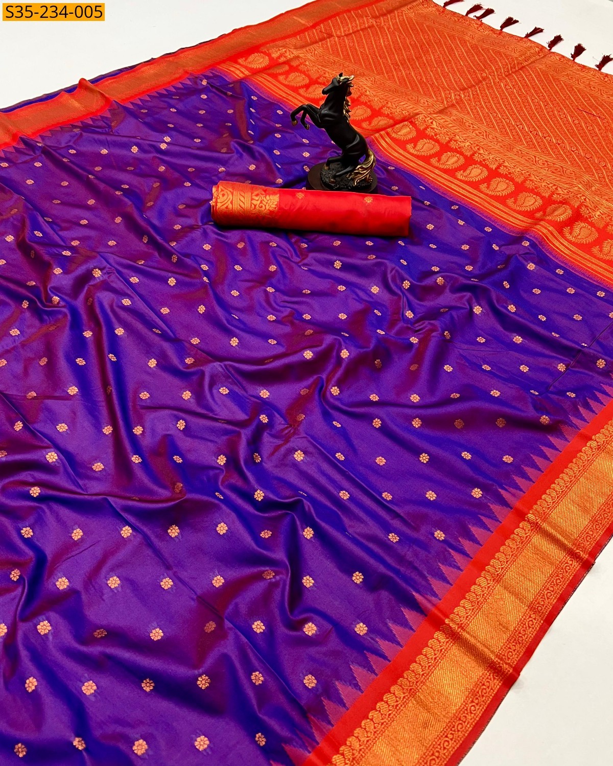 Violet Banarasi fancy soft silk sarees 