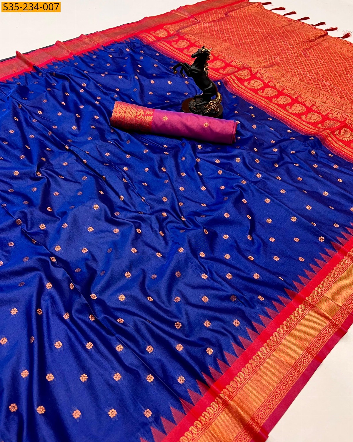 Blue Banarasi fancy soft silk sarees 