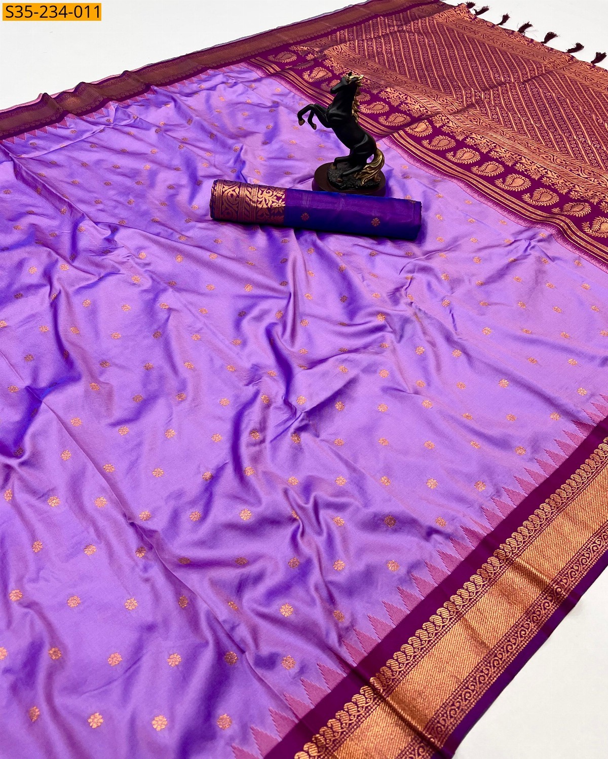 Lavender Banarasi fancy soft silk sarees 