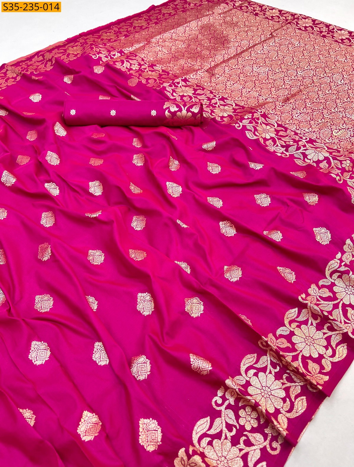 Pink Soft And pure banarasi silk saree 
