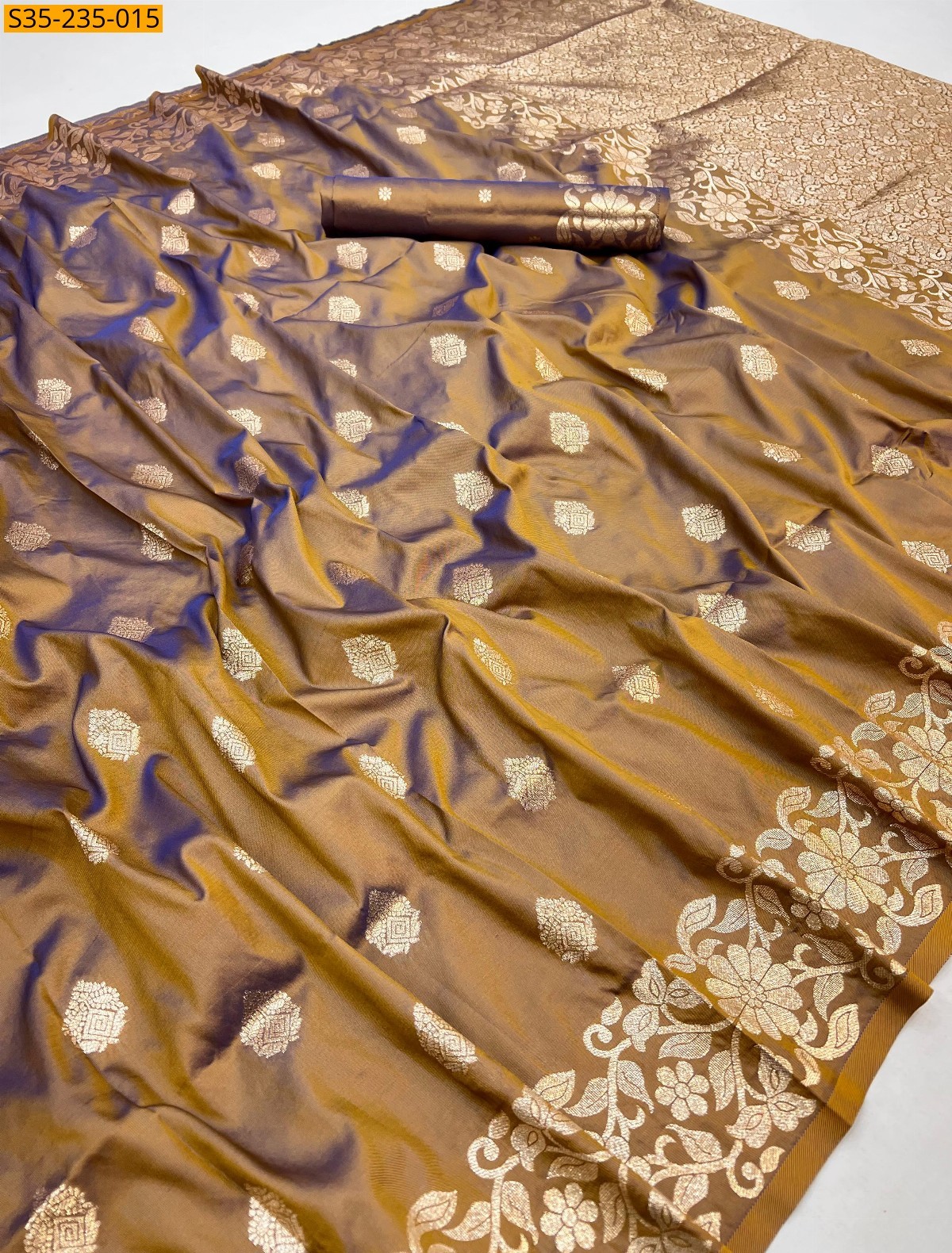 Brown Soft And pure banarasi silk saree 