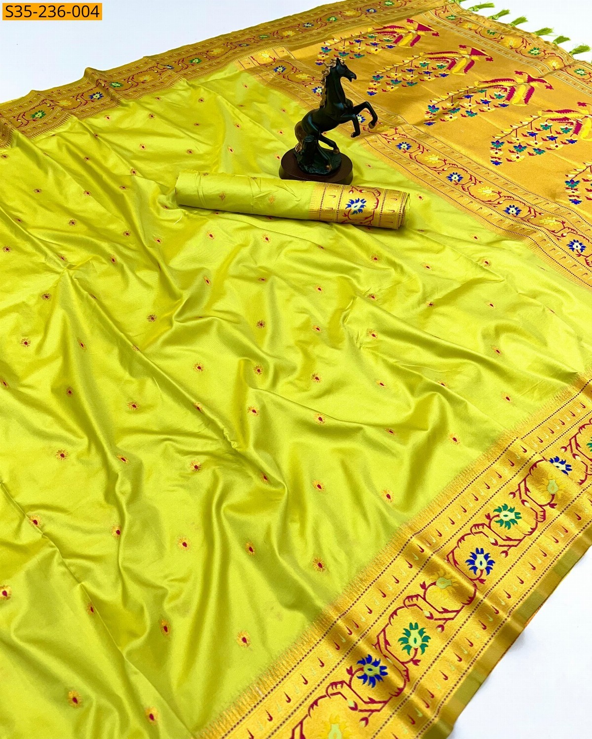 Neon Banarasi soft silk sarees