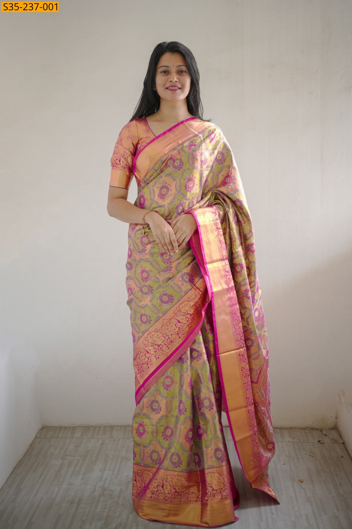 Green Kanjivaram bridal silk sarees 