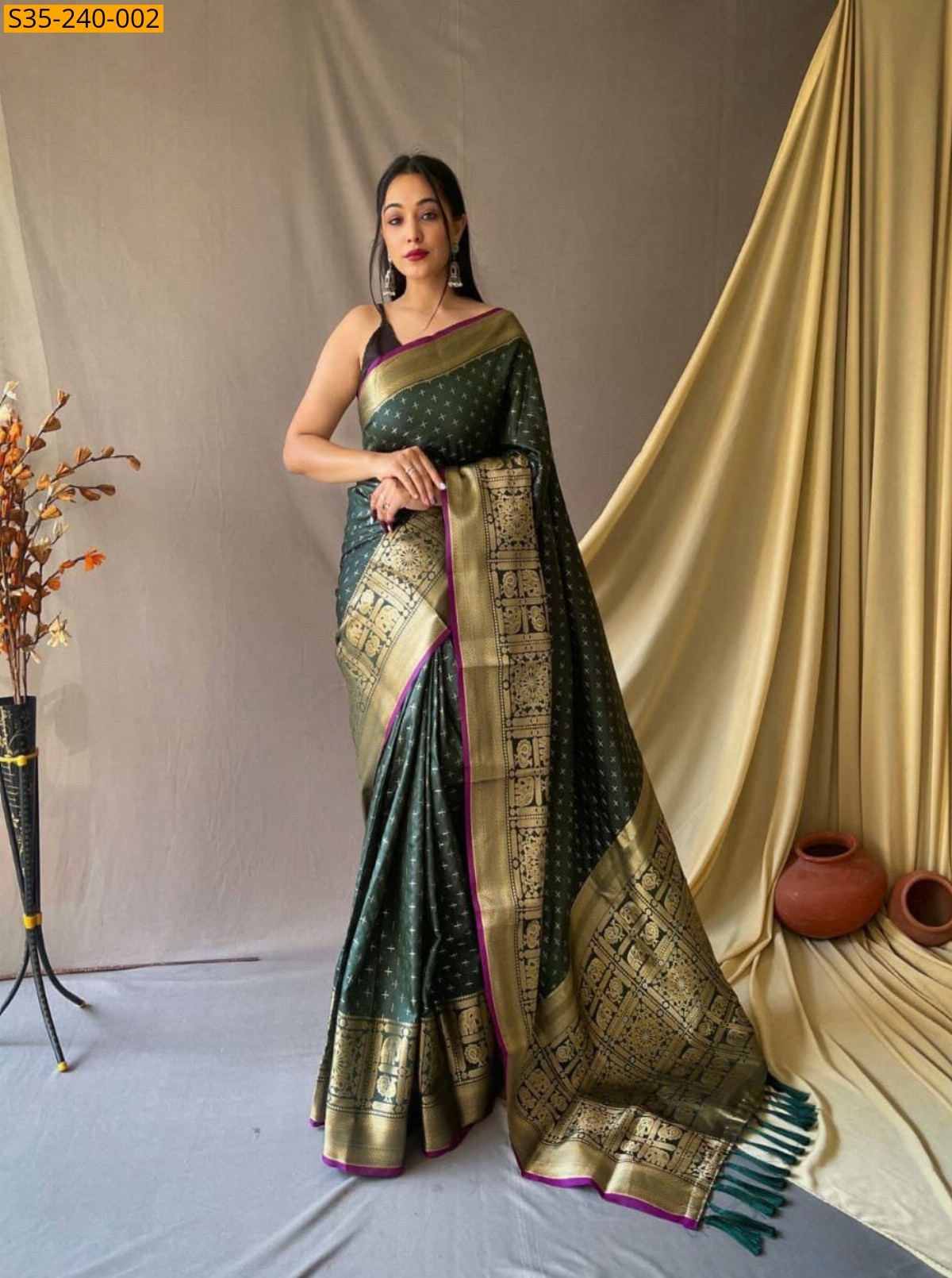 Green Fancy kanjivaram silk sarees