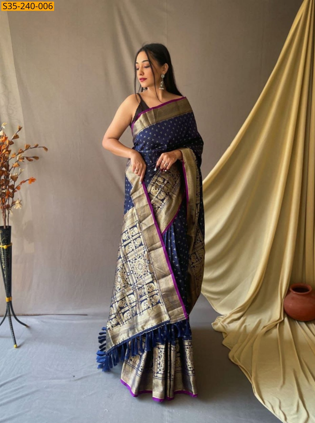 Blue Fancy kanjivaram silk sarees