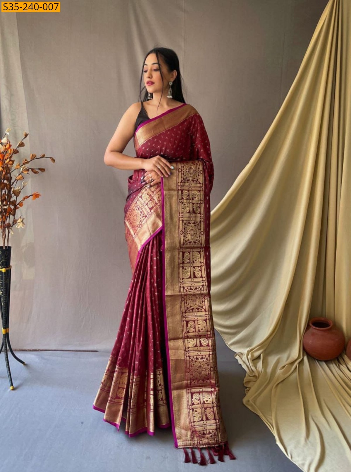 Maroon Fancy kanjivaram silk sarees