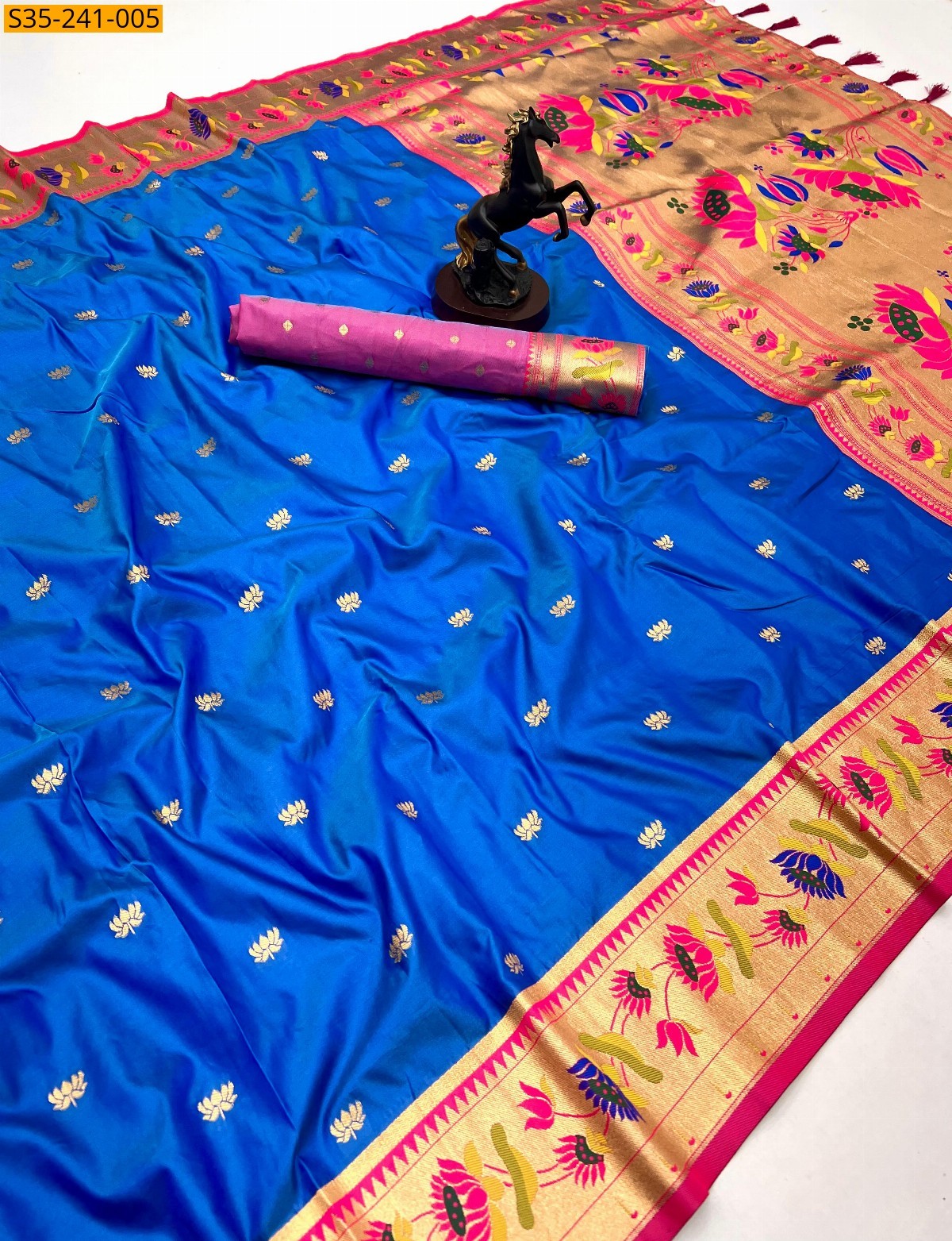 Blue Lotus paithani silk sarees