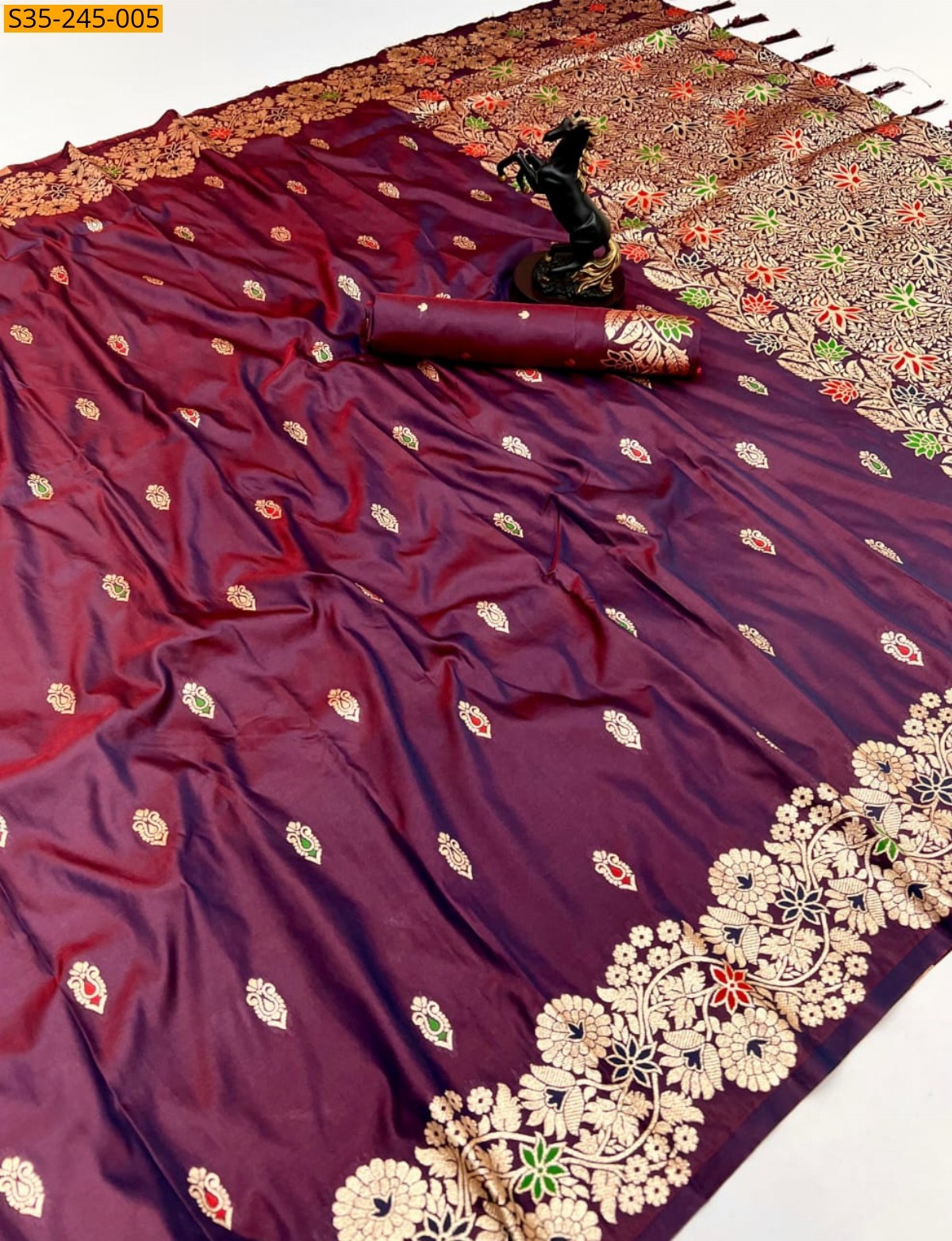 Maroon Fancy takshashila silk  saree 