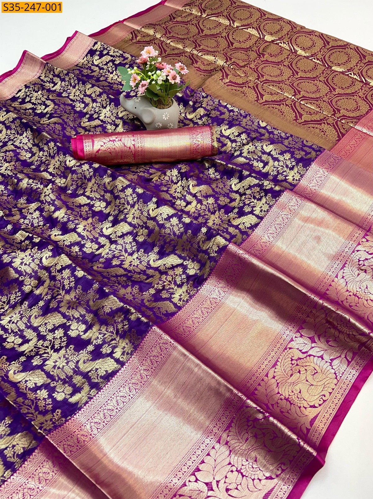 Violet Fancy kanjivuram silk  saree
