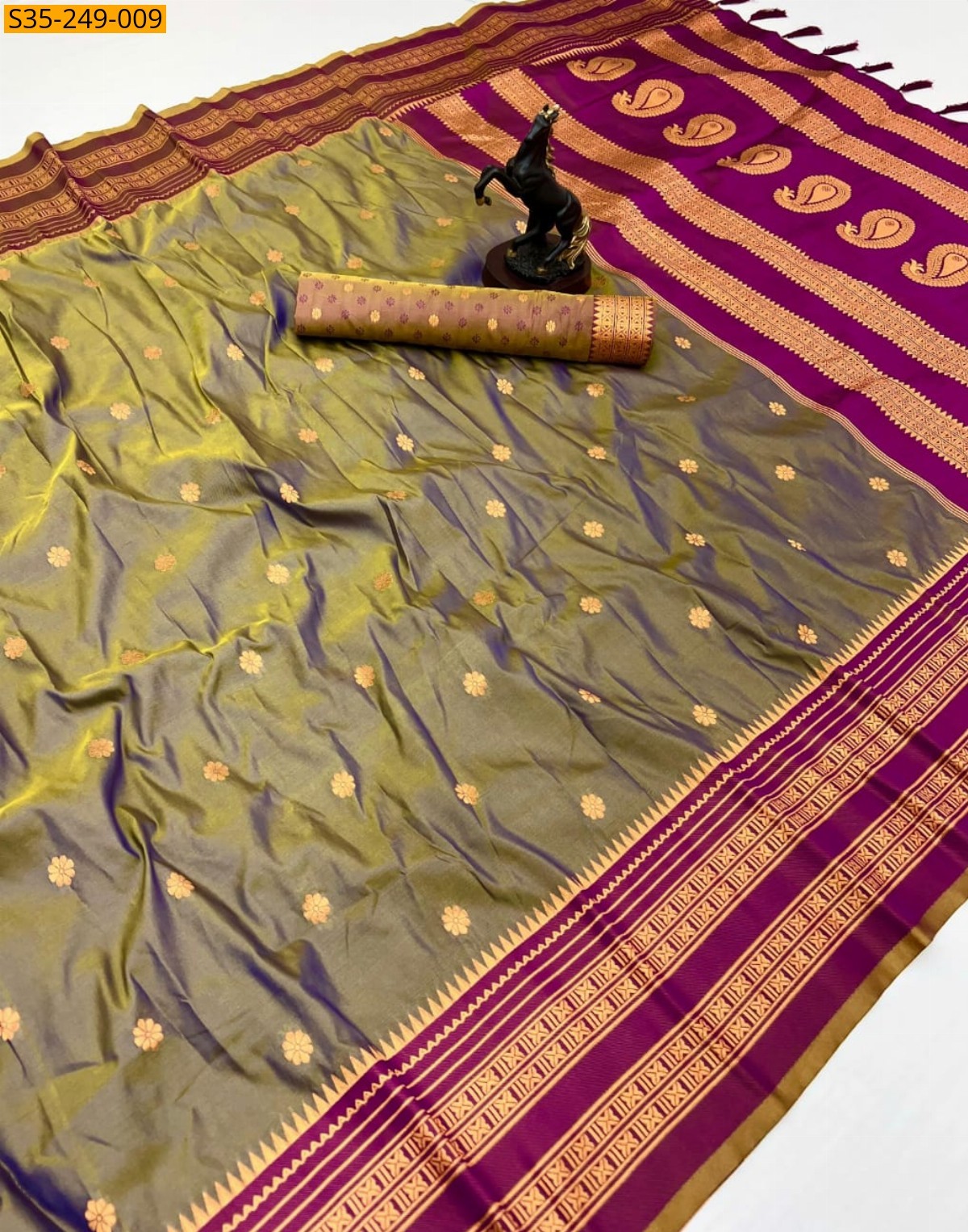 Gray Fancy kanjivuram silk saree 