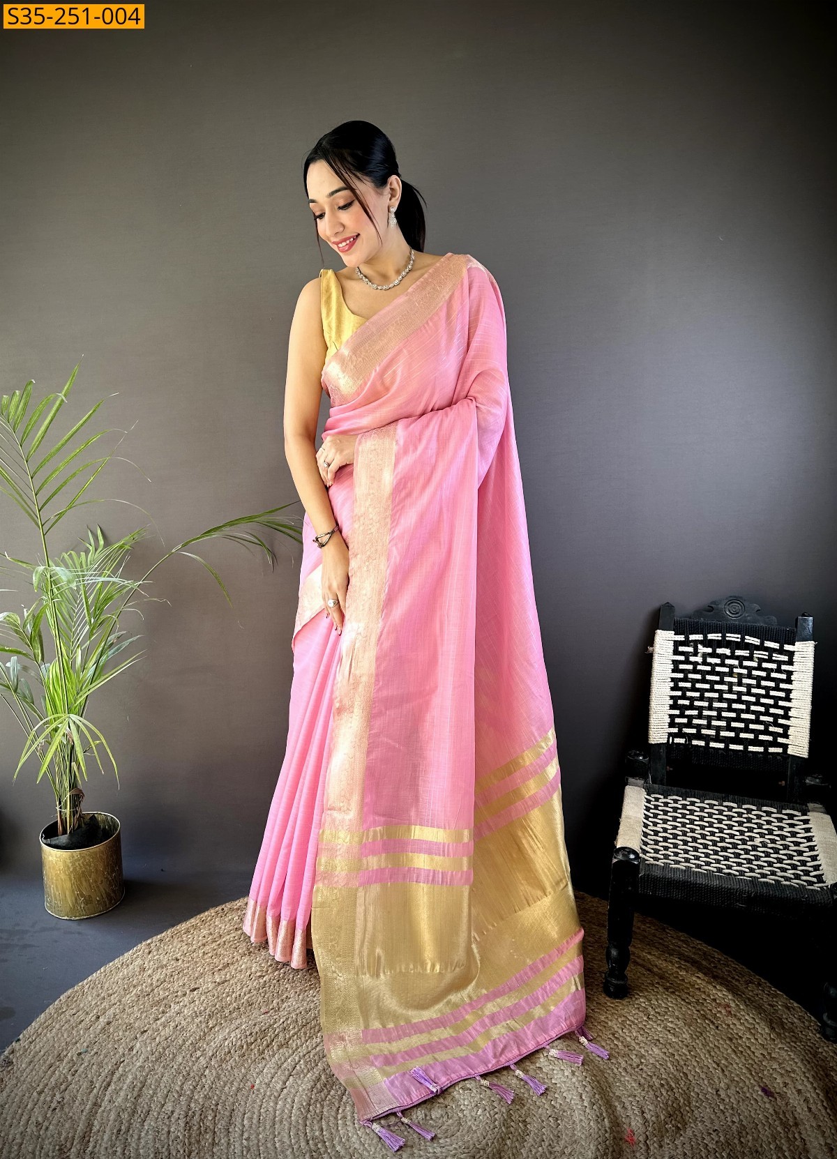 Pink Fancy cotton sarees