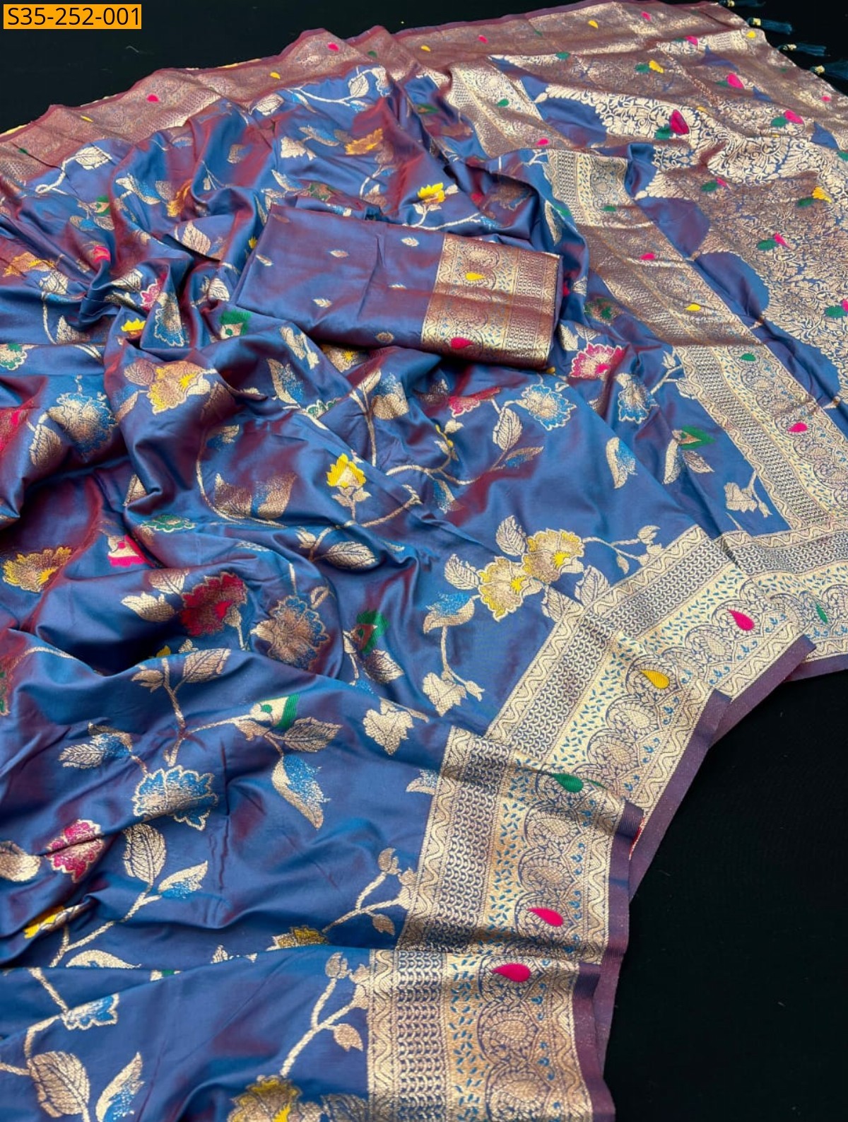 Blue Fancy Banarasi silk sarees
