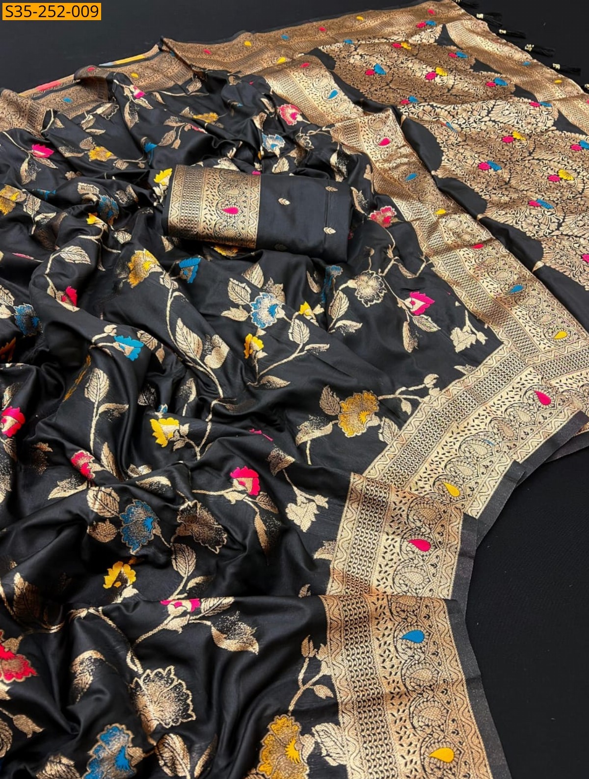 Dark Teal Fancy Banarasi silk sarees