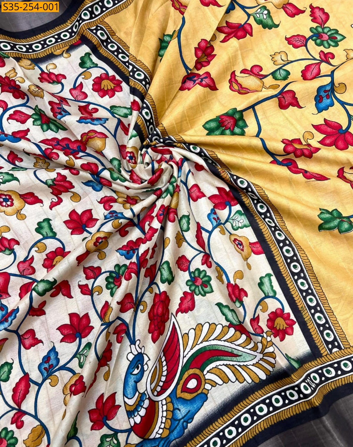 Multi Color Fancy malai cotton saree 
