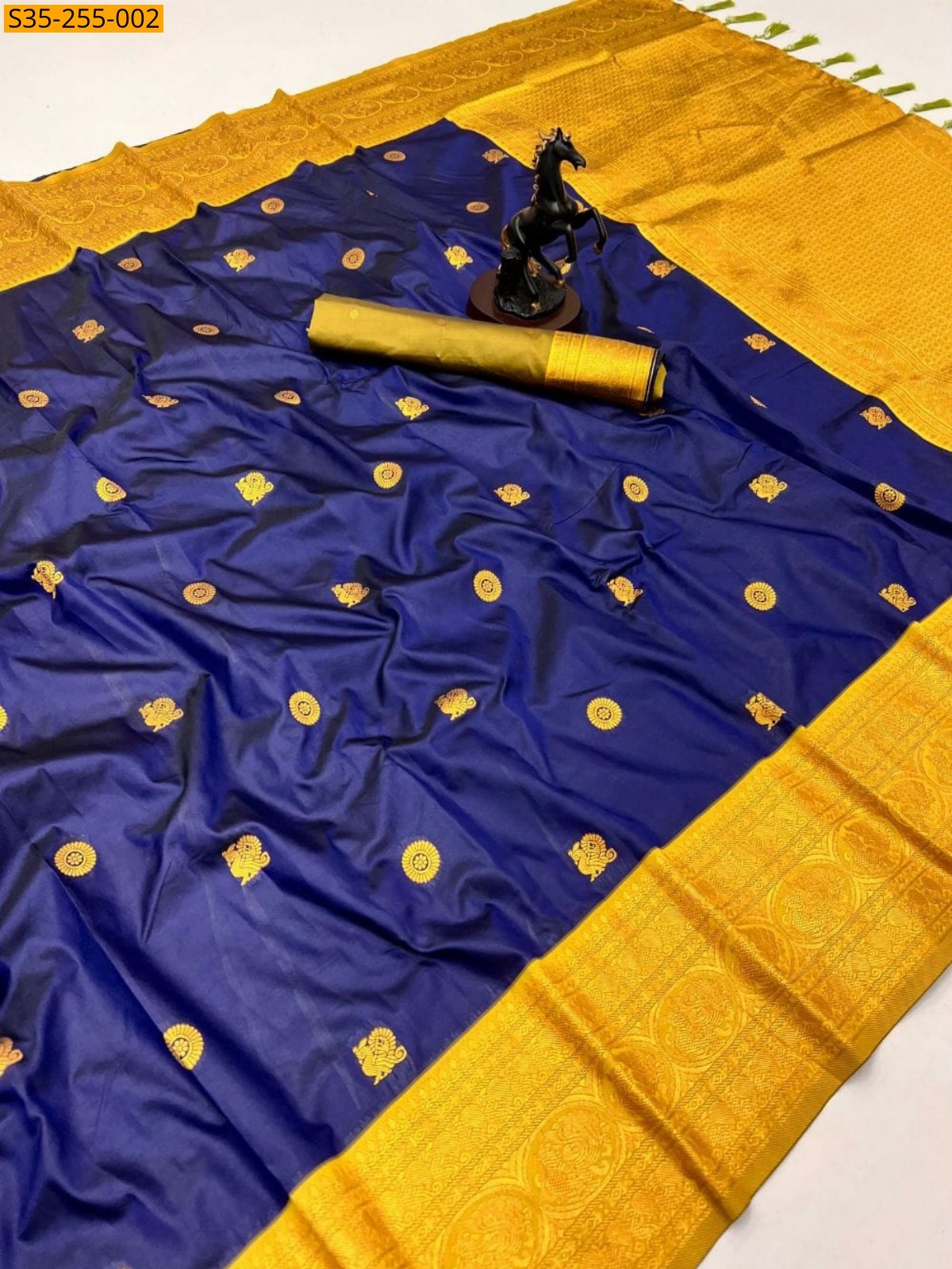Navy blue Fancy paithani silk  saree