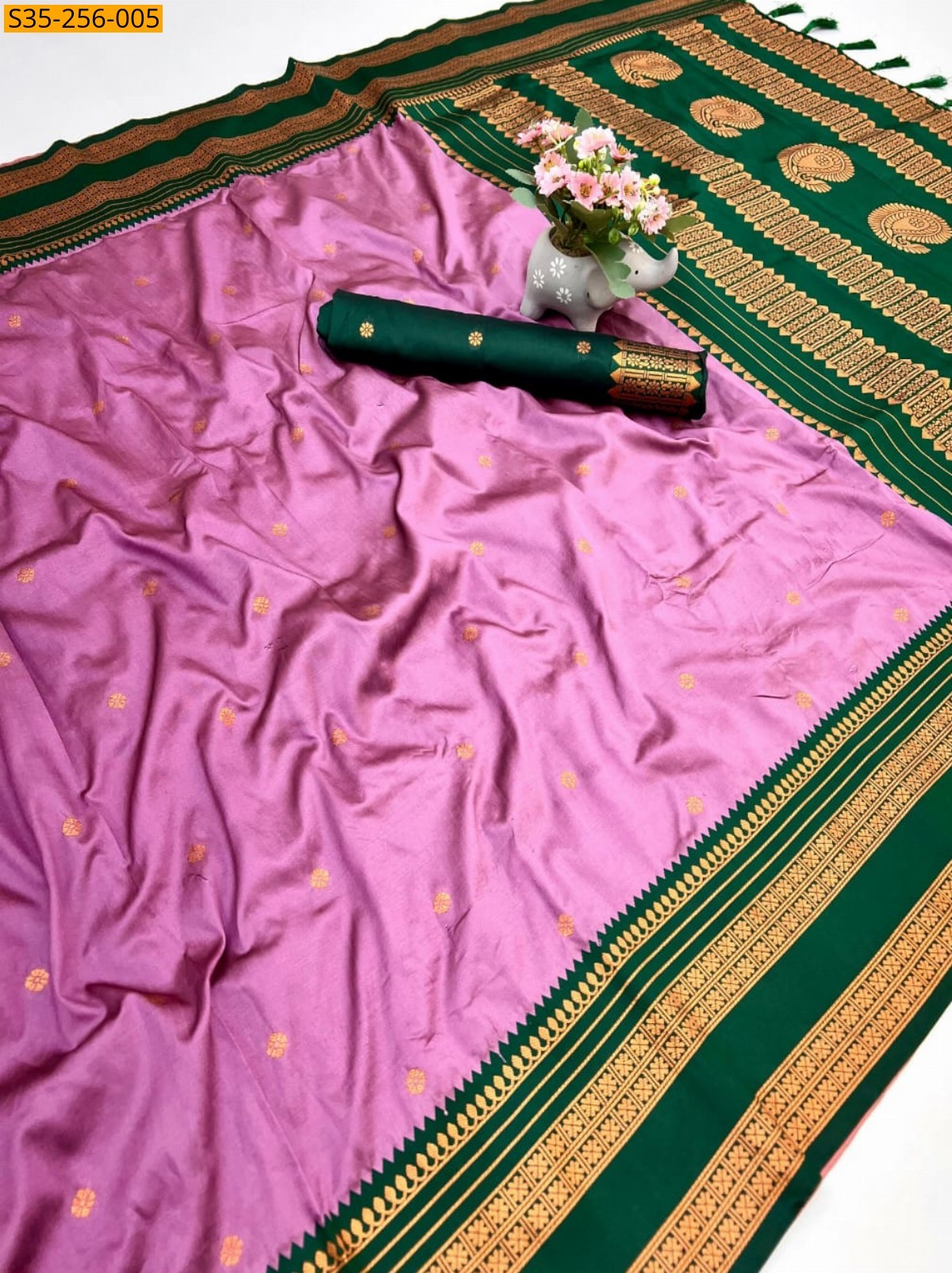 Baby pink Fancy soft silk  saree