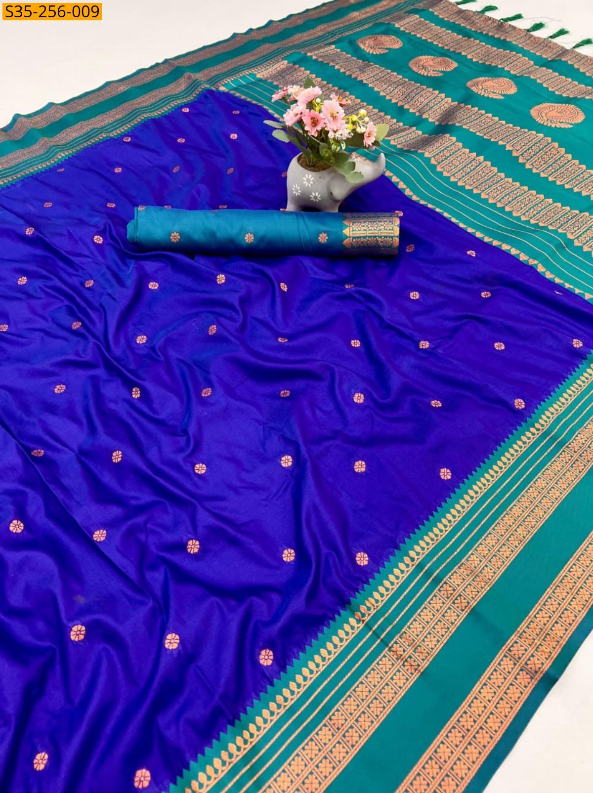 Blue Fancy soft silk  saree