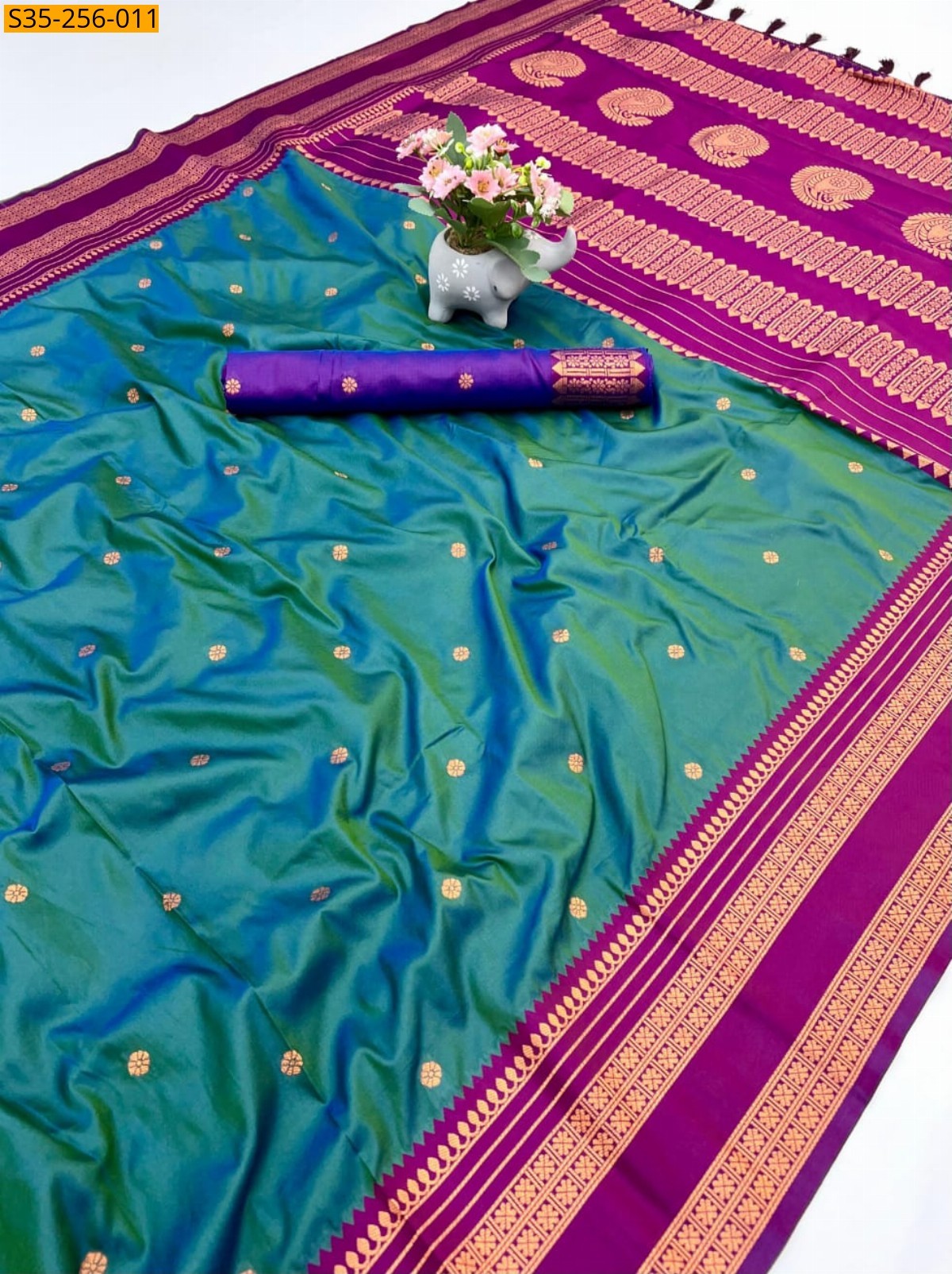 Green Fancy soft silk  saree