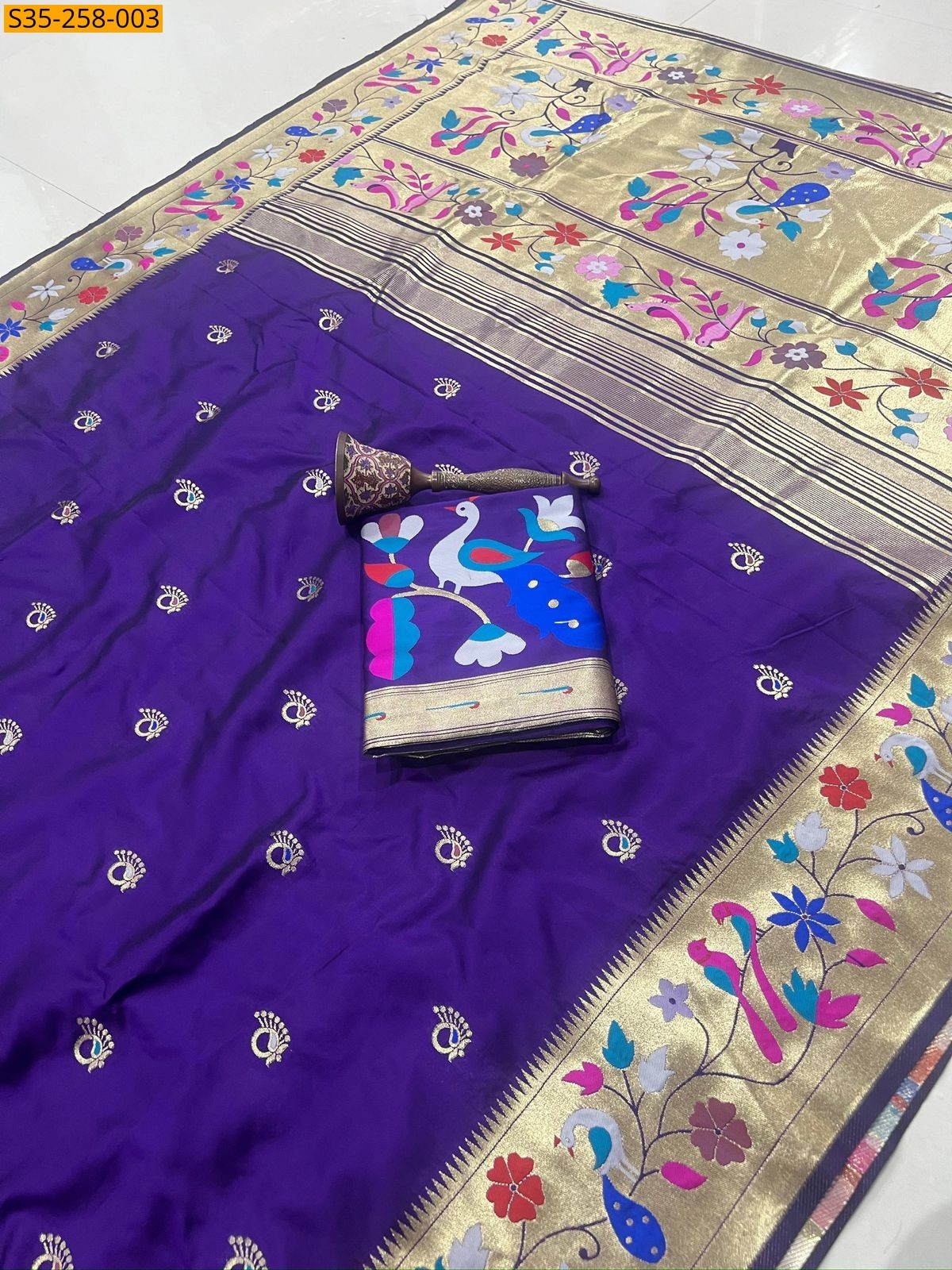 Violet Fancy Paithani silk saree 