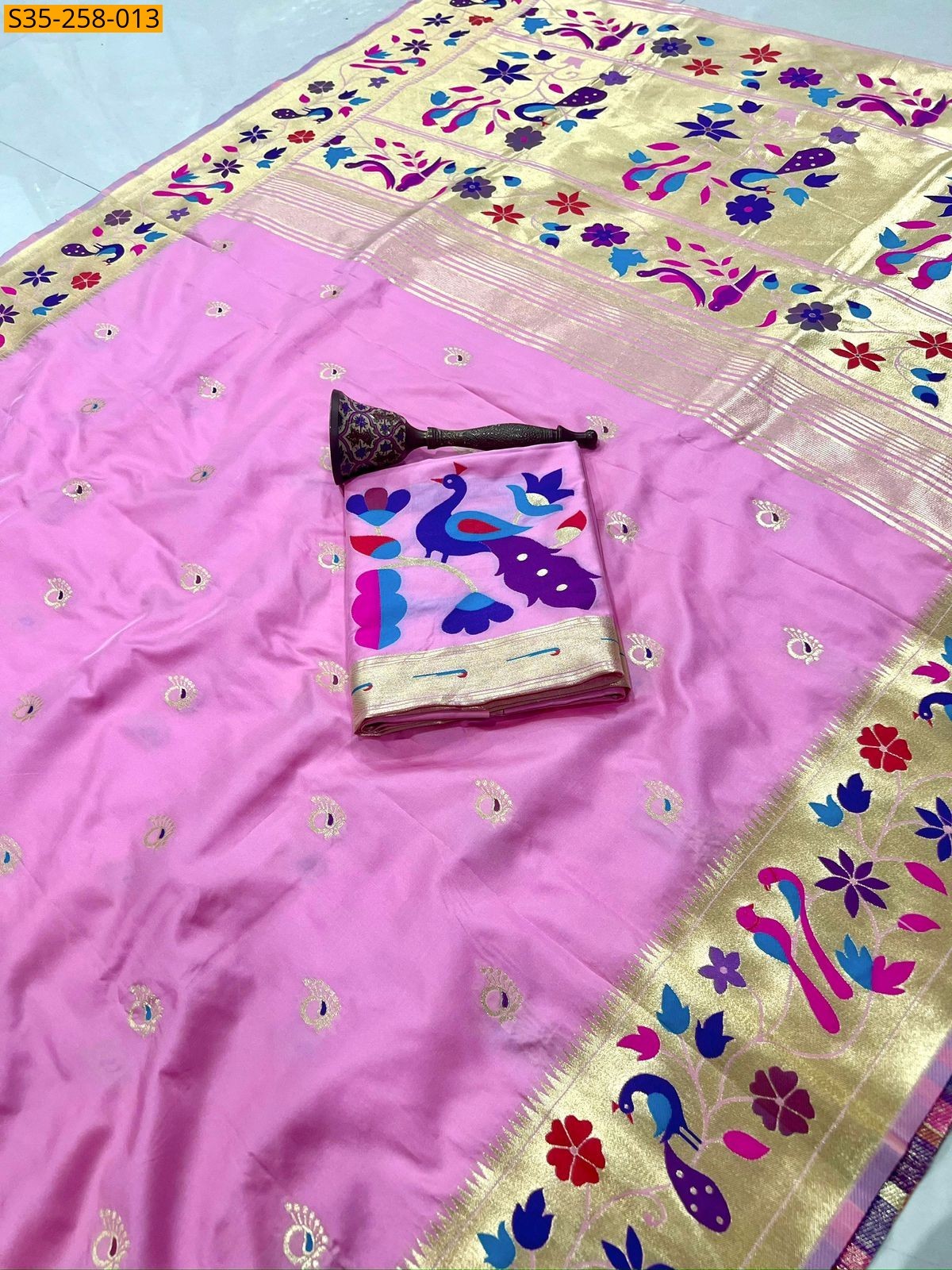 Baby pink  Fancy Paithani silk saree 