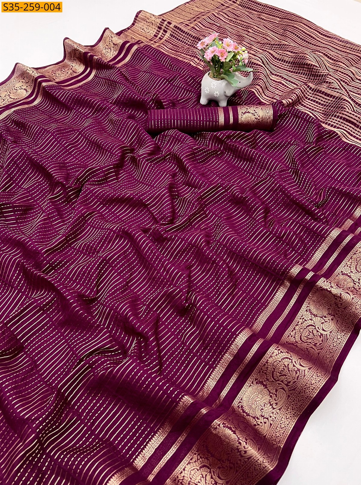 Maroon Fancy Georgette saree 
