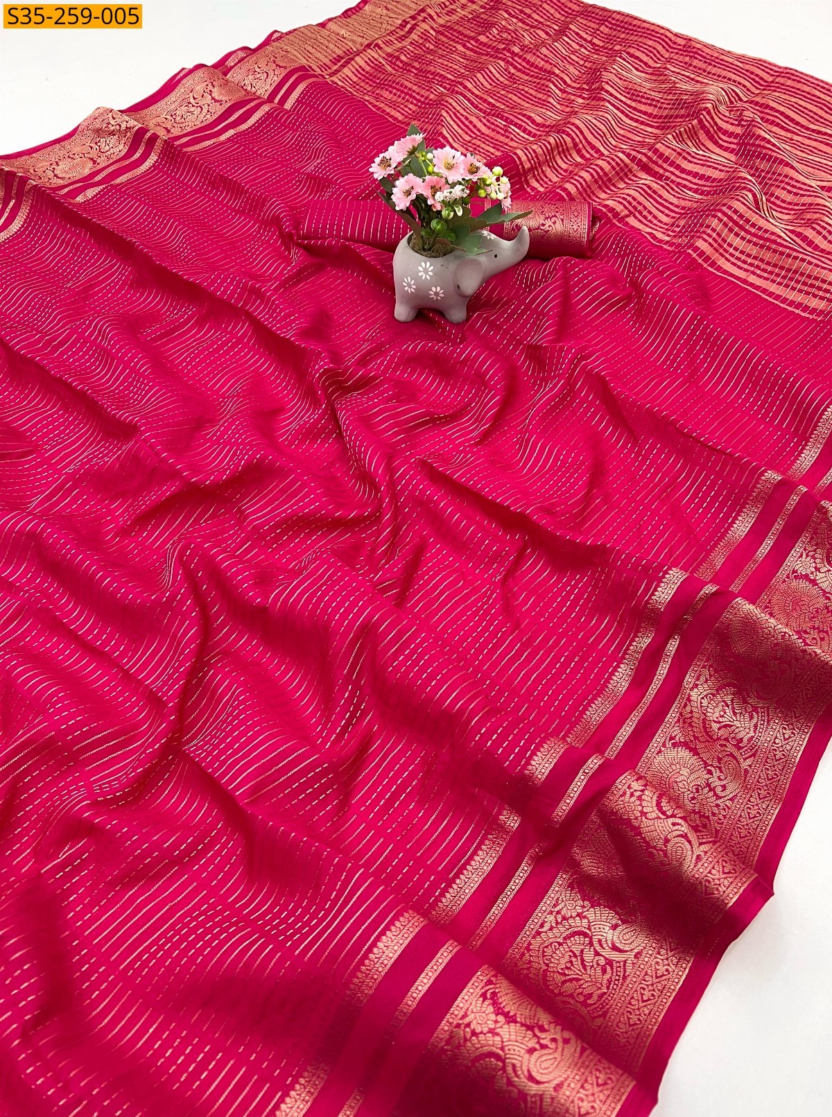 Pink Fancy Georgette saree 