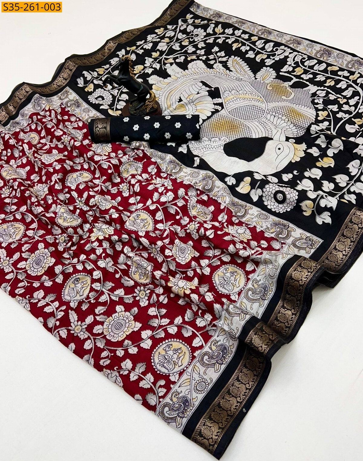 Red Fancy Semi Viscose silk saree