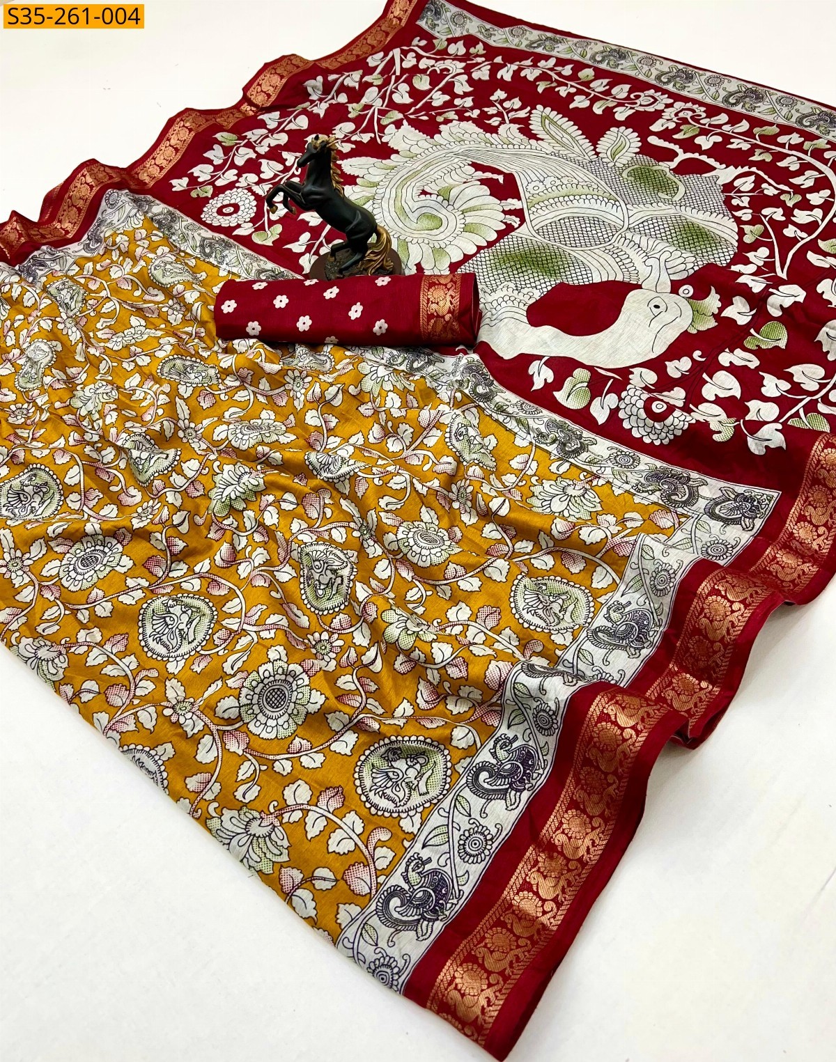 Orange Fancy Semi Viscose silk saree